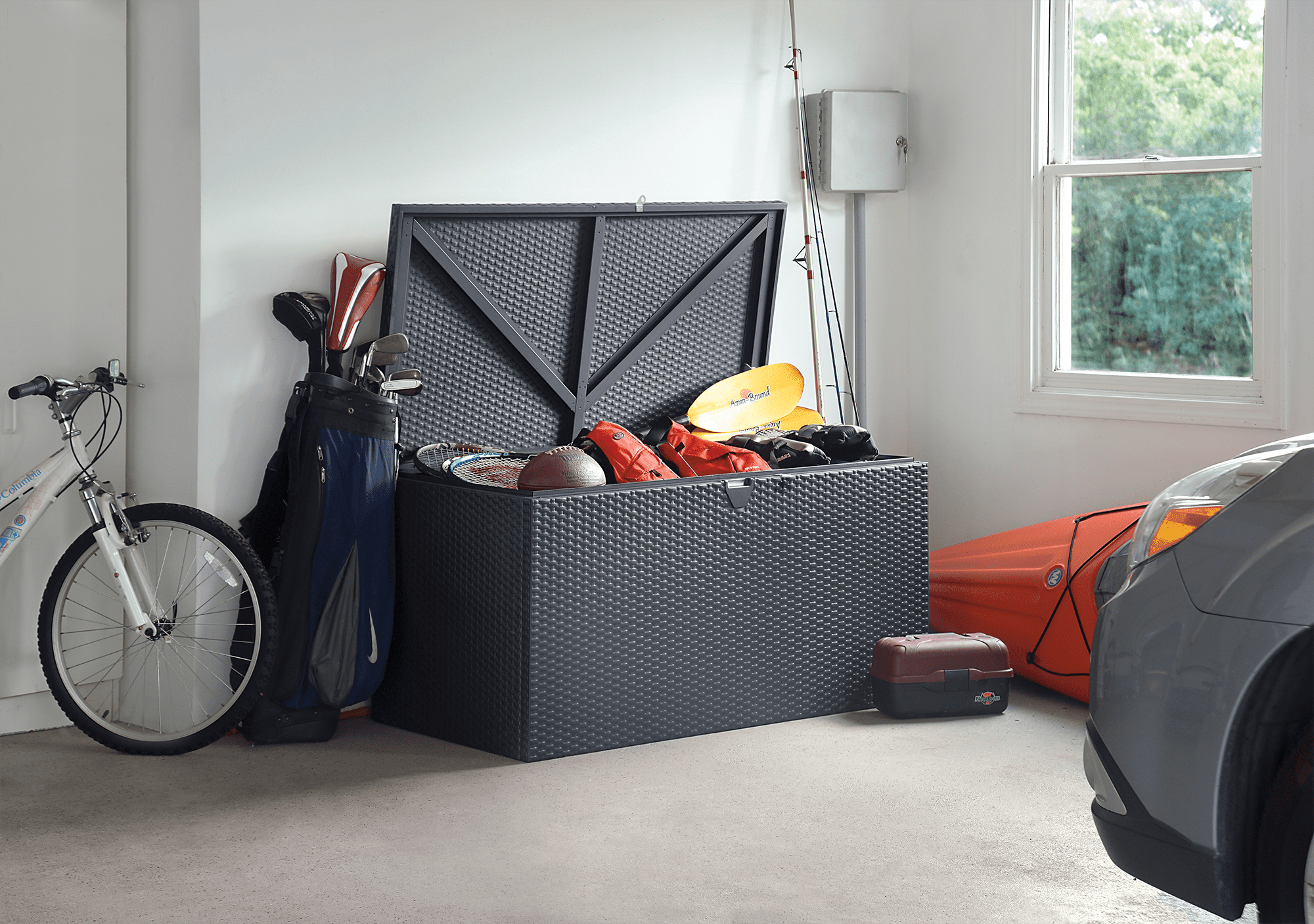 Lifetime® Kunststof Kussenbox staal 509 Ltr - 132x70x67cm - Antraciet