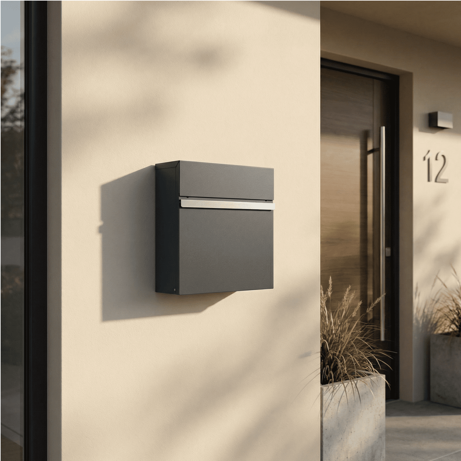 Westmann Brixa C Wandbrievenbus met krantenvak met Slot - Antraciet