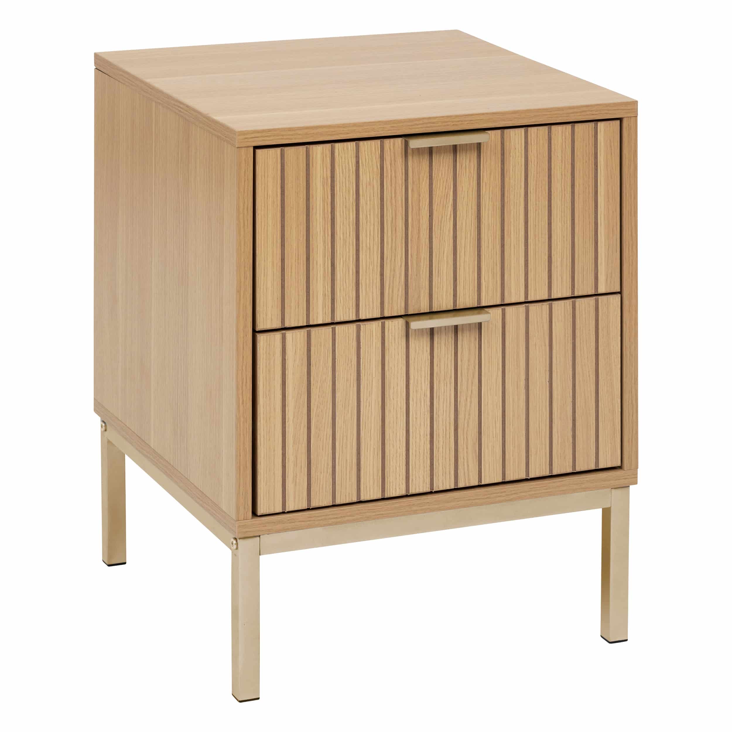 5Five® Nachtkastje Tasso met Paneelfront met 2 Lades - Bruin