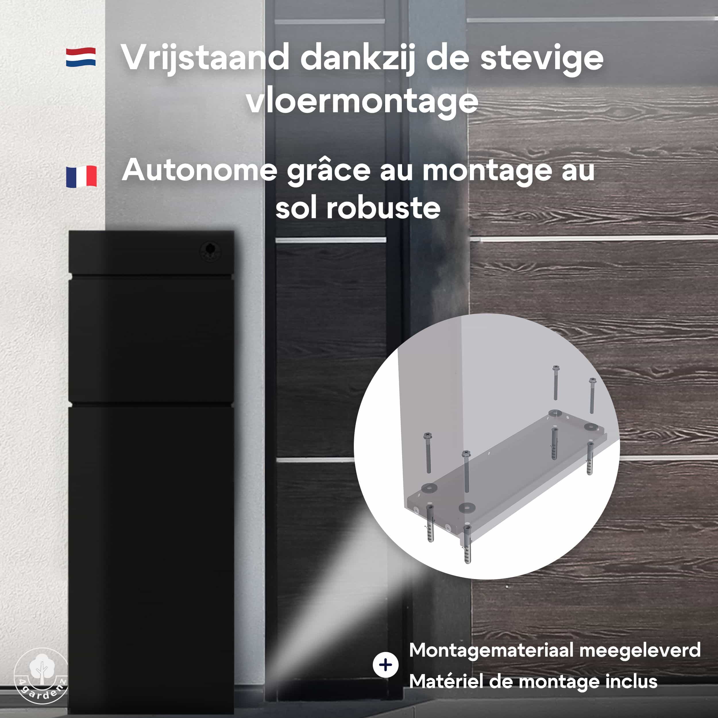 4gardenz® Vrijstaande Brievenbus - Gegalvaniseerd Staand met Slot - Zwart