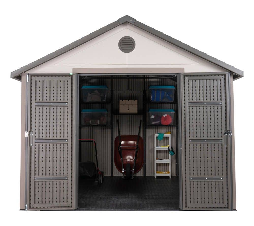 Lifetime® Kunststof gereedschapsschuur King Size - 337x337x285cm - Lichtgrijs