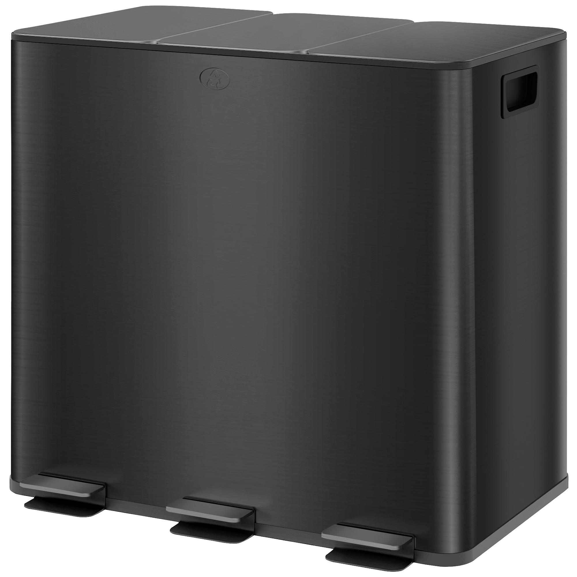 Prullenbak Afvalscheiding 3 x 15L - Geurfilter - Soft-Close - Binnen emmers uitneembaar - Zwart