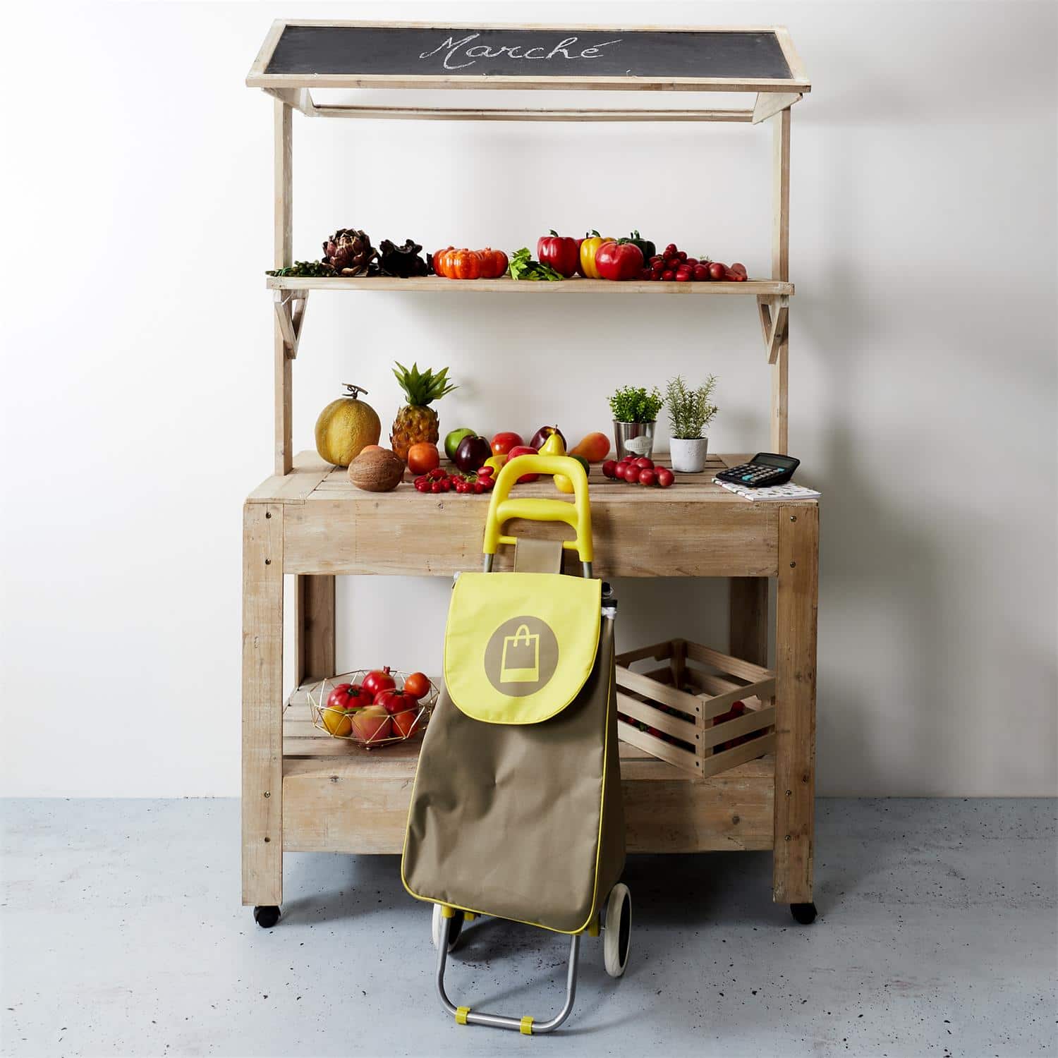 4goodz Boodschappentrolley 50 liter - Met opdruk - Rood
