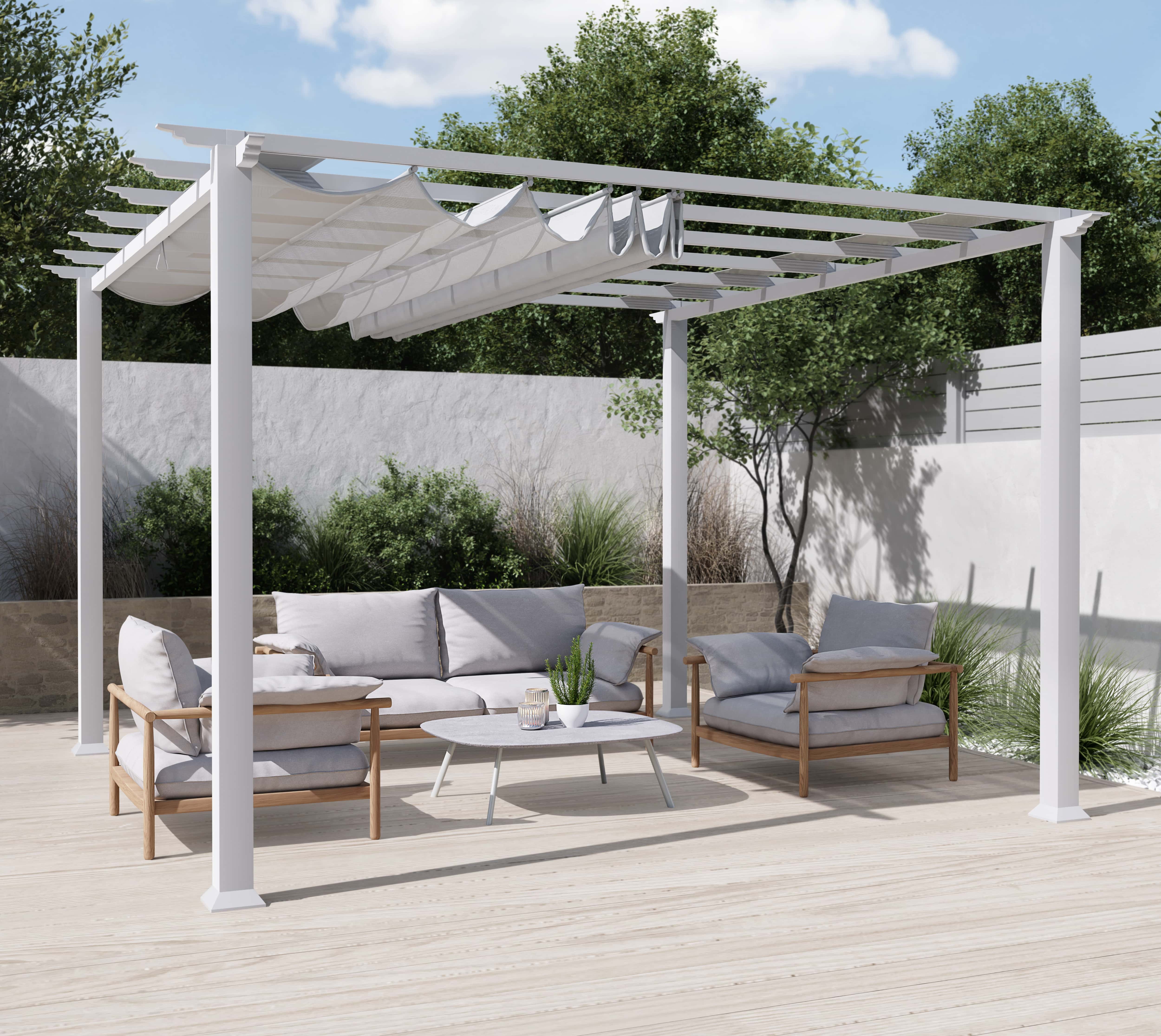 Paragon Outdoor Florida - Aluminium Pergola ST02002 - 350x350 cm - Wit