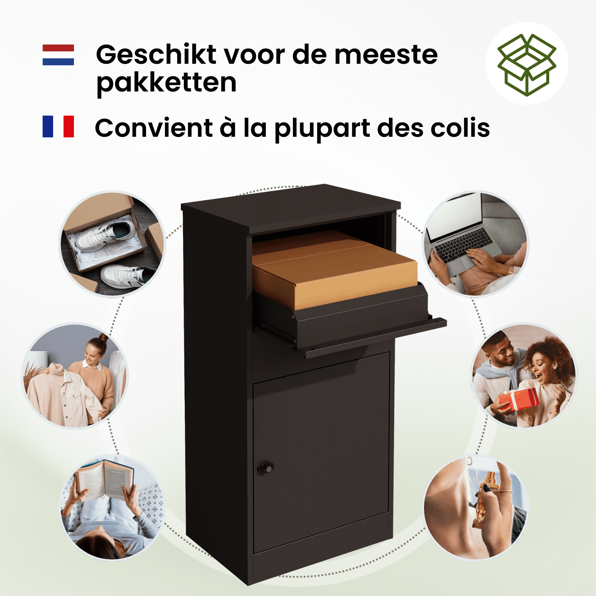 4gardenz® Grote Pakketbrievenbus met Slot - Pakketbox - Zwart