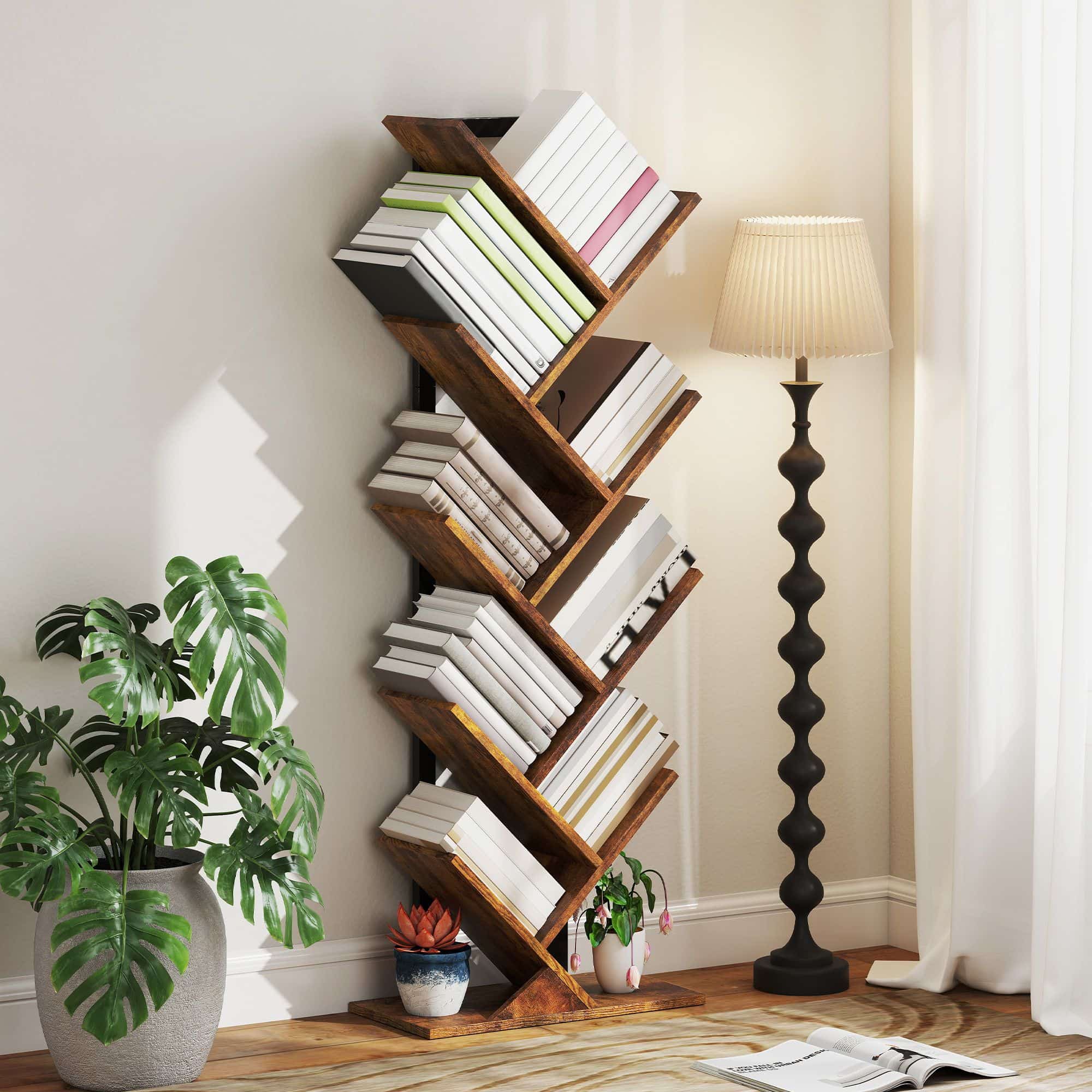 Homcom Design Boekenstandaard met 9 Niveaus - 158 cm hoog - Bruin Homcom Design Boekenstandaard met 9 Niveaus - 158 cm hoog - Bruin