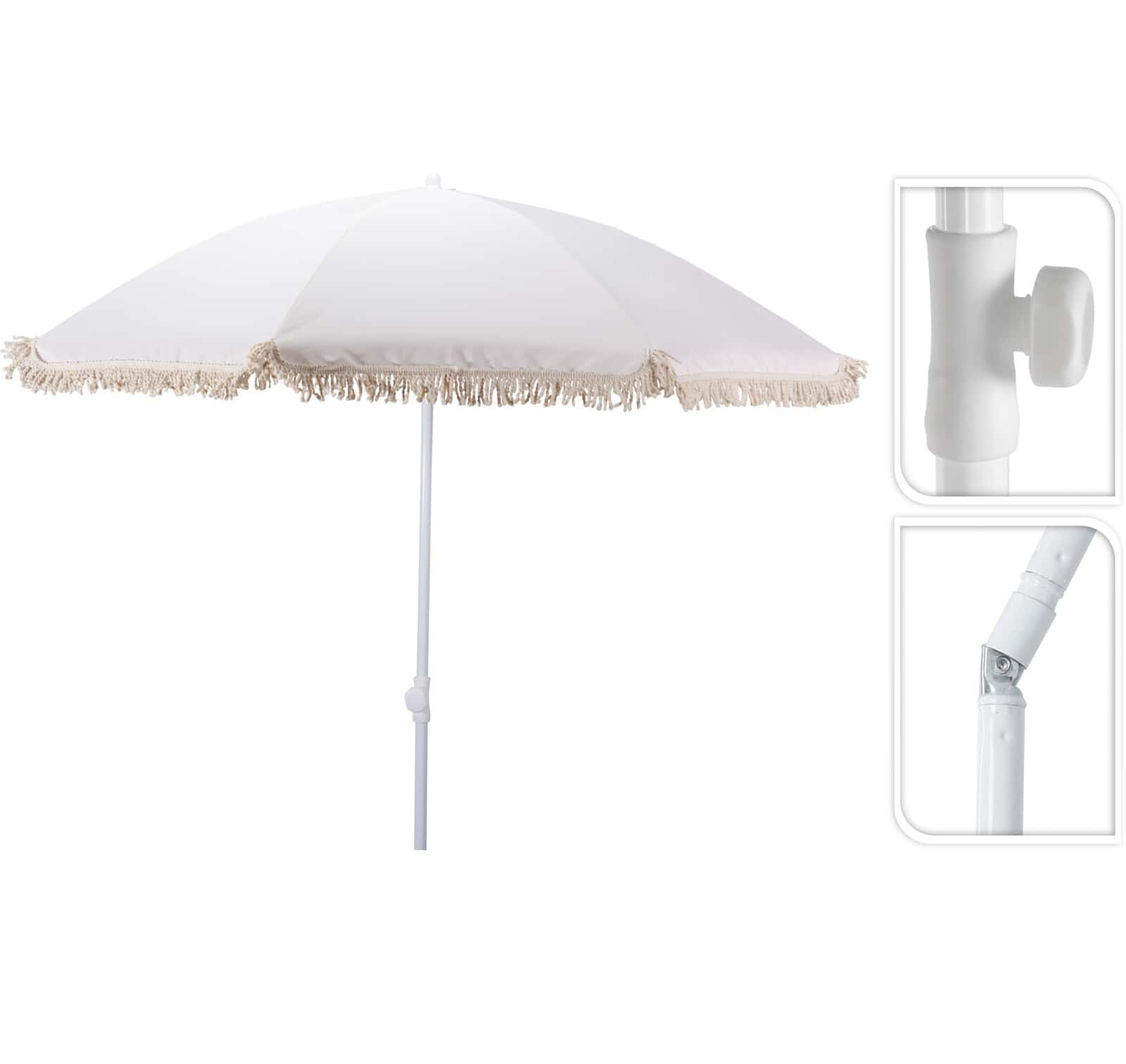 4goodz Parasol met Volant 200 cm - Creme