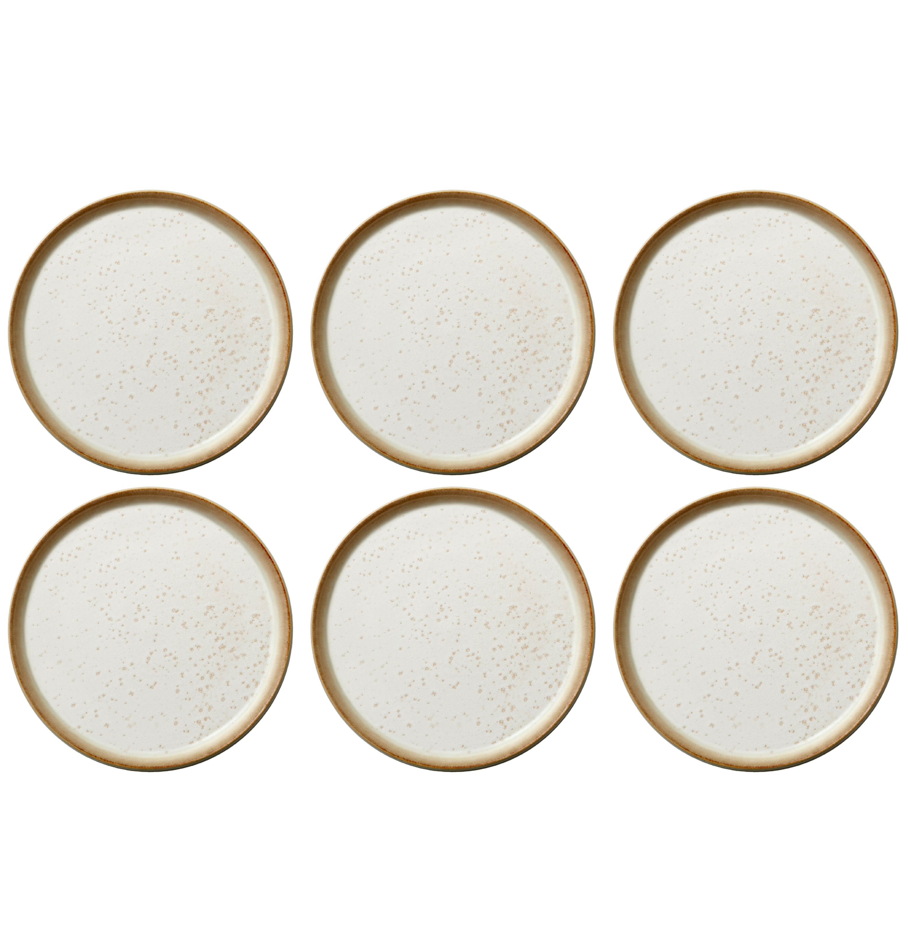 Bitz® Gastro - 6 stuks Aardewerk Ontbijtborden 21 cm Crème/Crème 11280