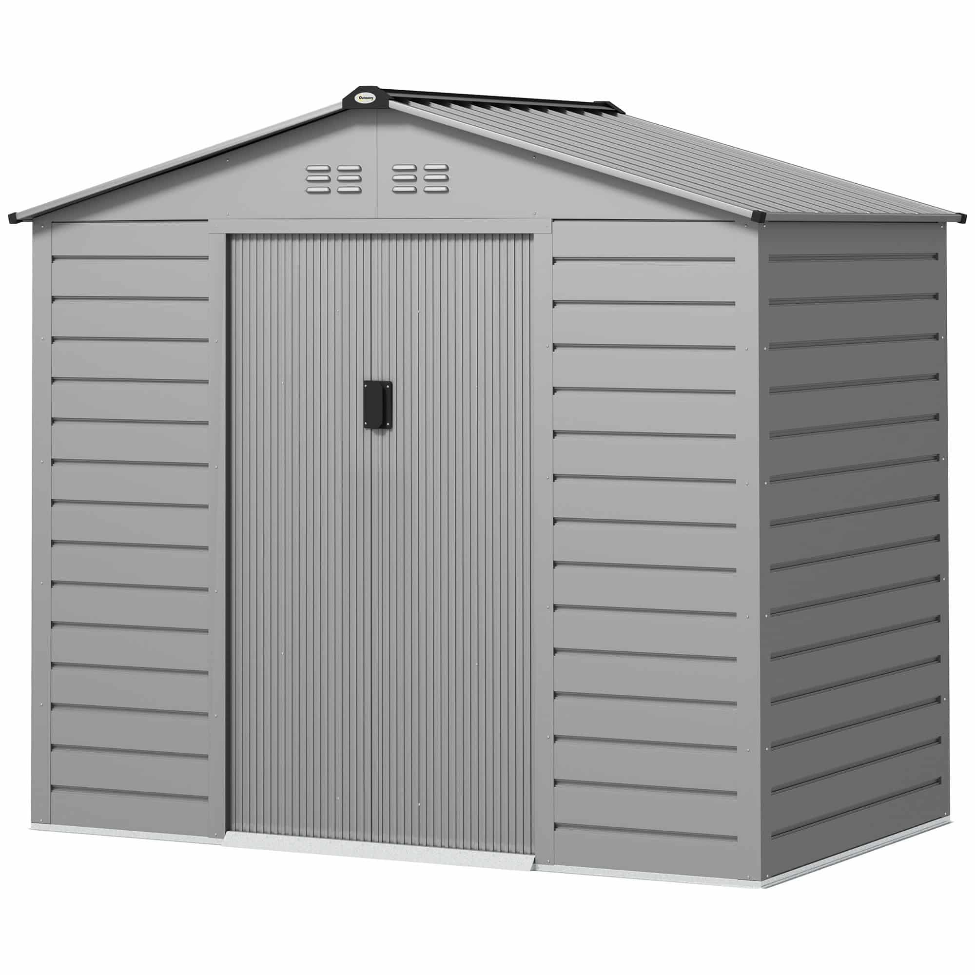 Tuinhuis van Weerbestendig Metaal - afsluitbare schuifdeur 213x131x192 cm - grijs