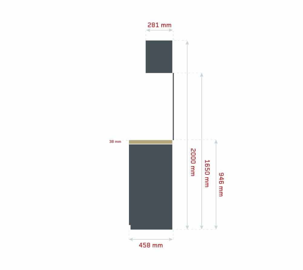 Feistos Gereedschapskast Apollo 8 Met geperforeerde wand - 46x204x200cm | Grijs/zwart