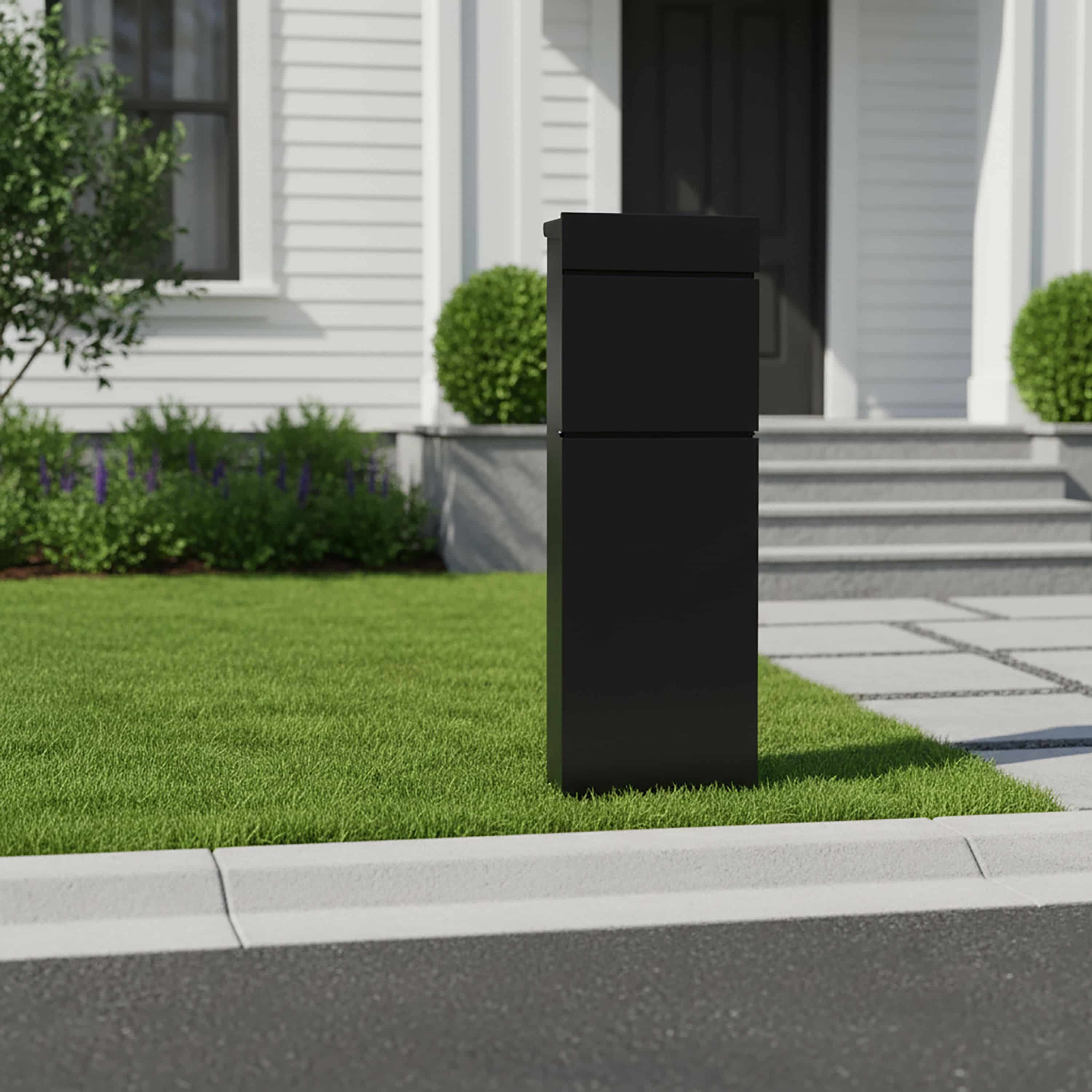 4gardenz® Vrijstaande Brievenbus - Gegalvaniseerd Staand met Slot - Zwart