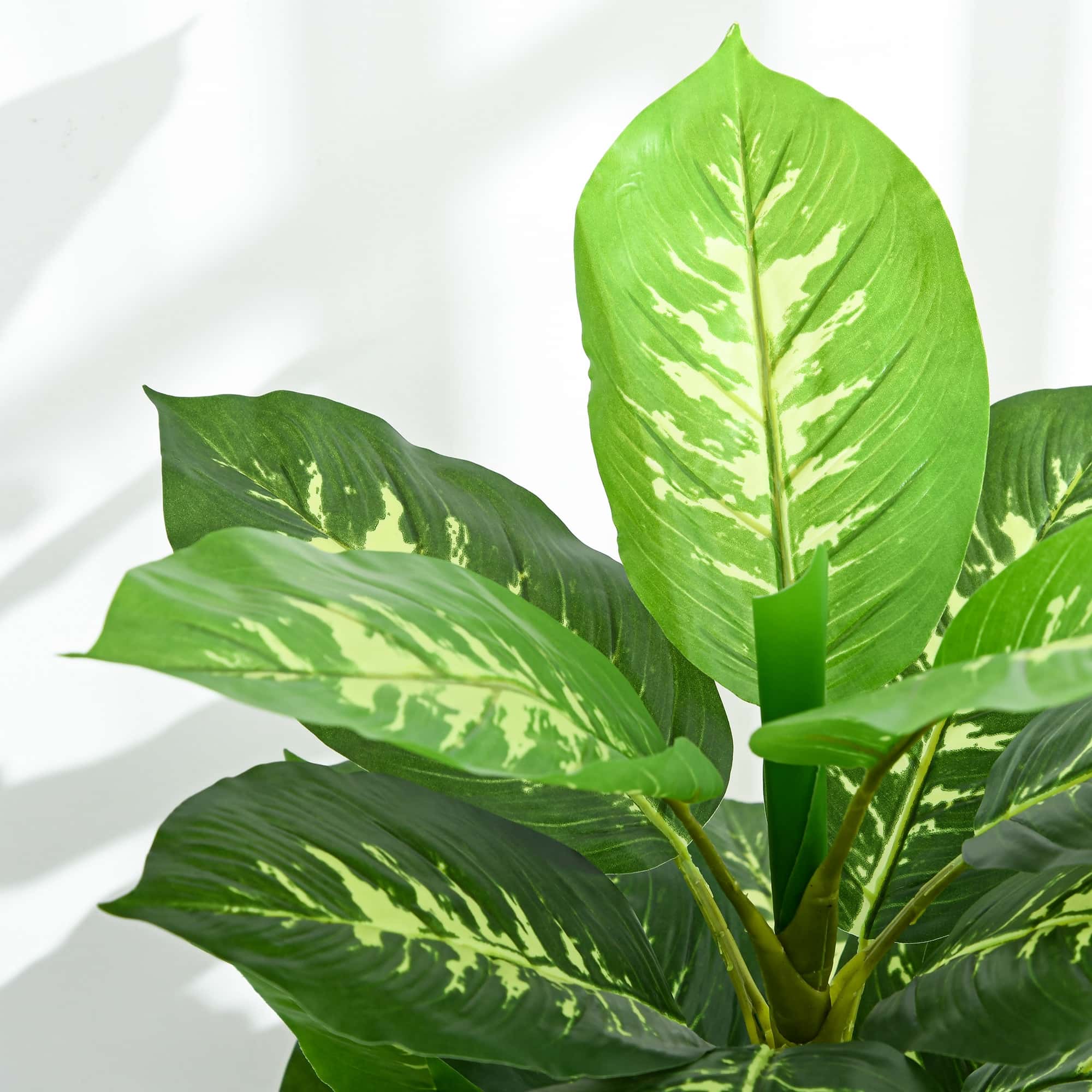 4goodz Kunstplant Dieffenbachia - Kunstplant met Pot -120 cm - Groen