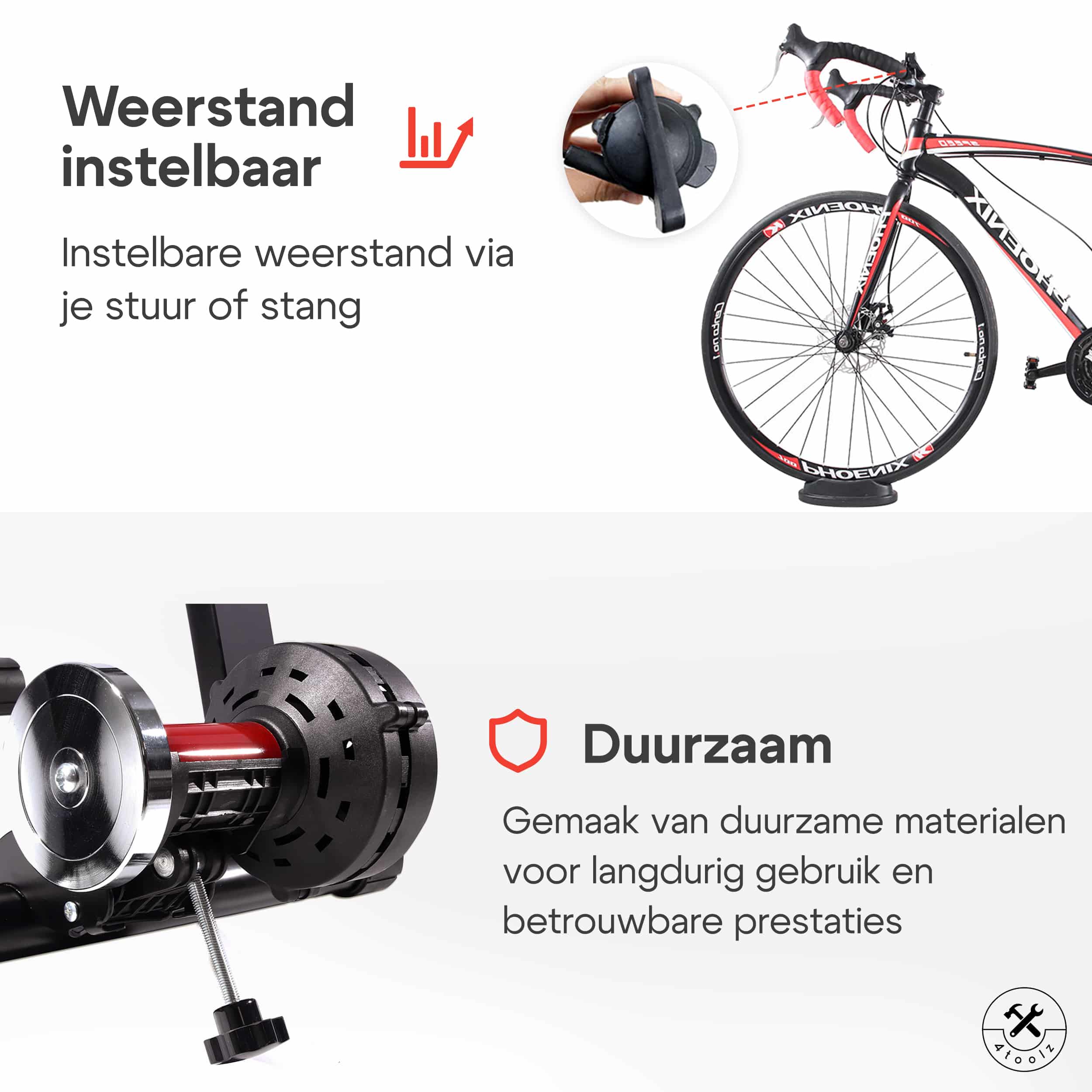 4toolz® Fietstrainer met Verstelbare Weerstand - Rollenbank