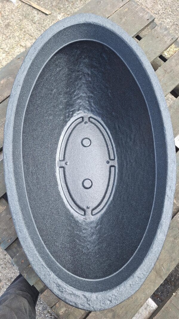 4gardenz® Stone Plantenbak Ovaal - 69x39x29 cm - Steengrijs