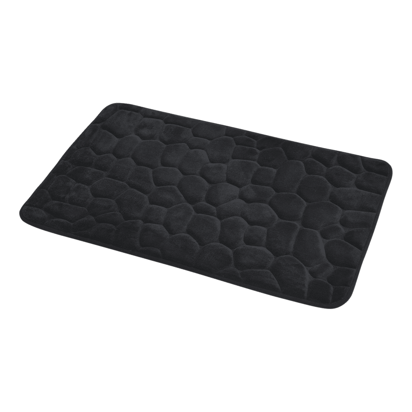 4goodz Pebbles zachte Traagschuim Badmat - Douchemat 50x80 cm - Zwart