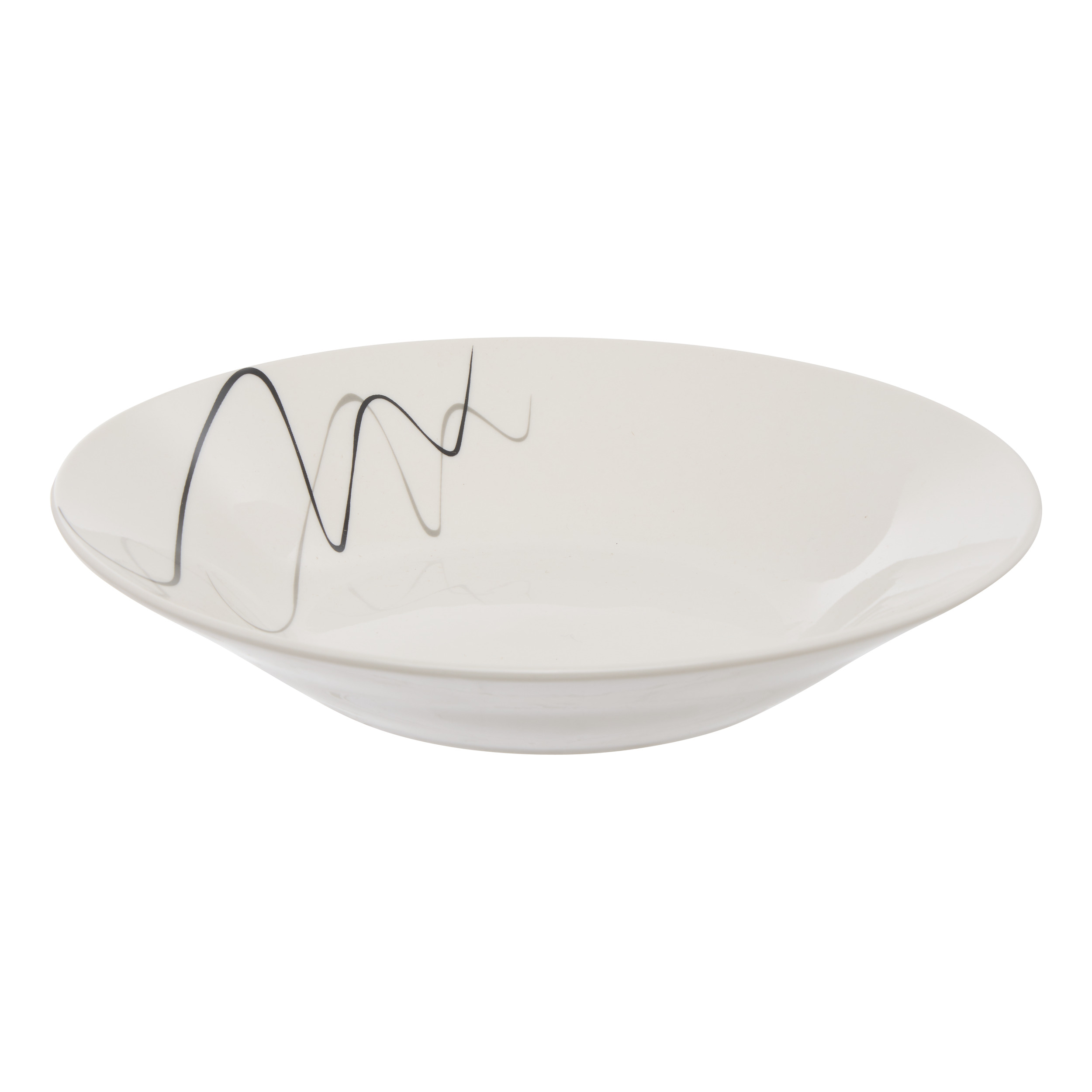 Luzzo® Pica 18-delige Serviesset 6-persoons Wit met sierlijke strepen