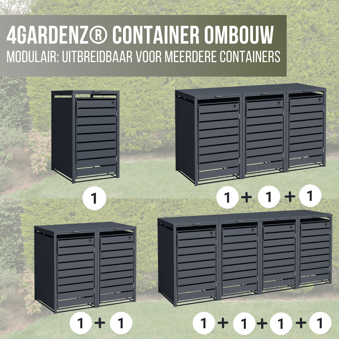 4gardenz® Containerombouw 2 Afvalbakken - Kliko Ombouw - Antraciet