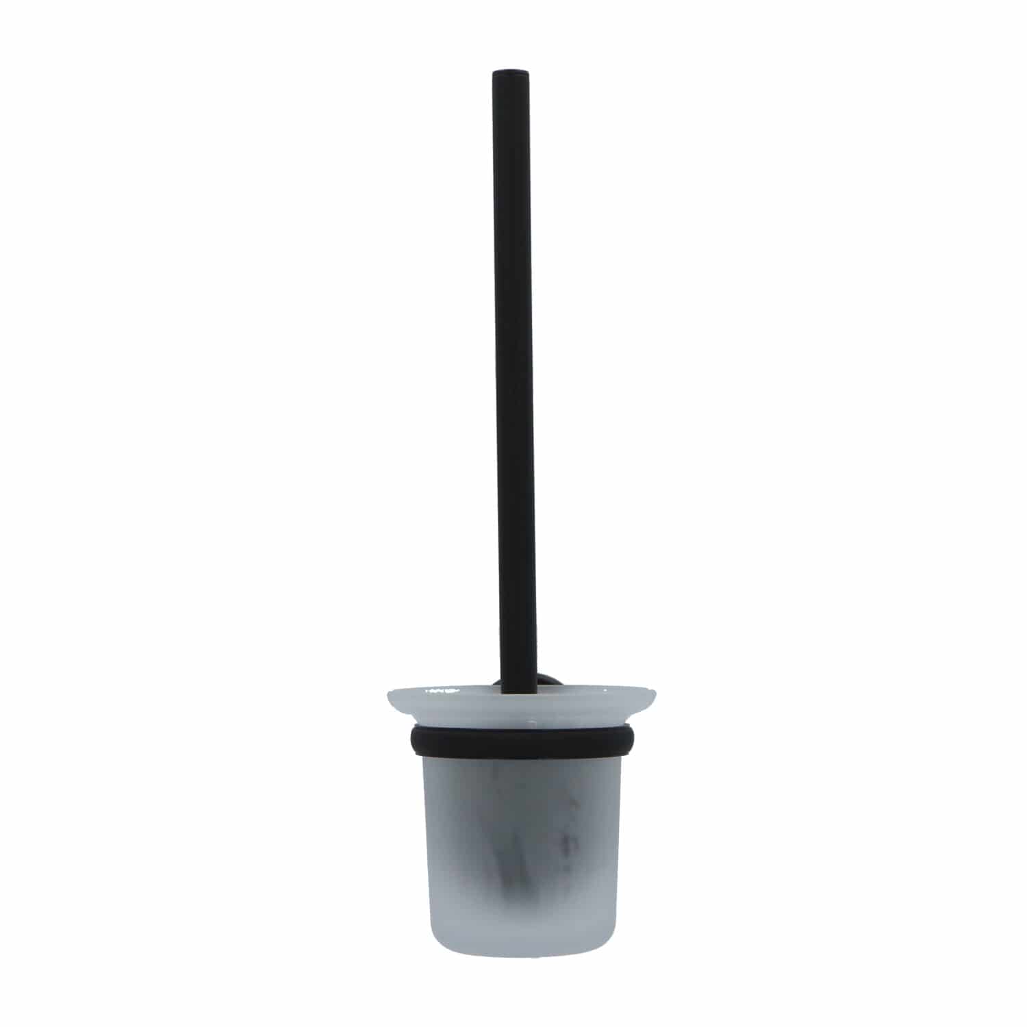 4bathroomz® Oslo Glazen Toiletborstel met wand houder - Zwart