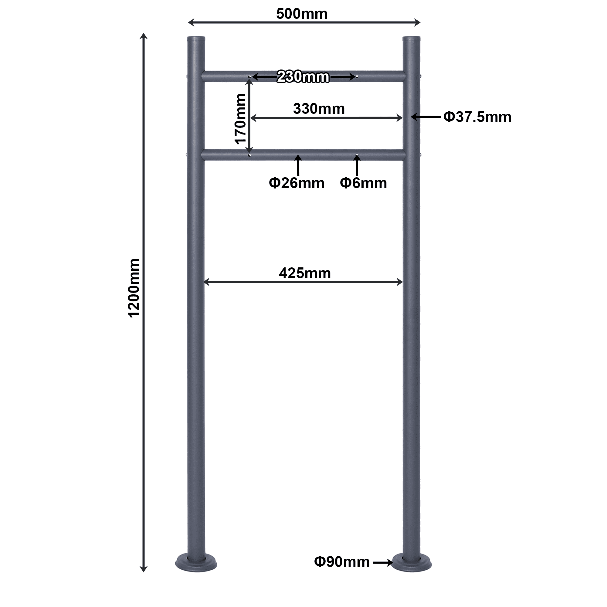 4gardenz® Brievenbus Standaard voor vrijstaande brievenbus - antraciet