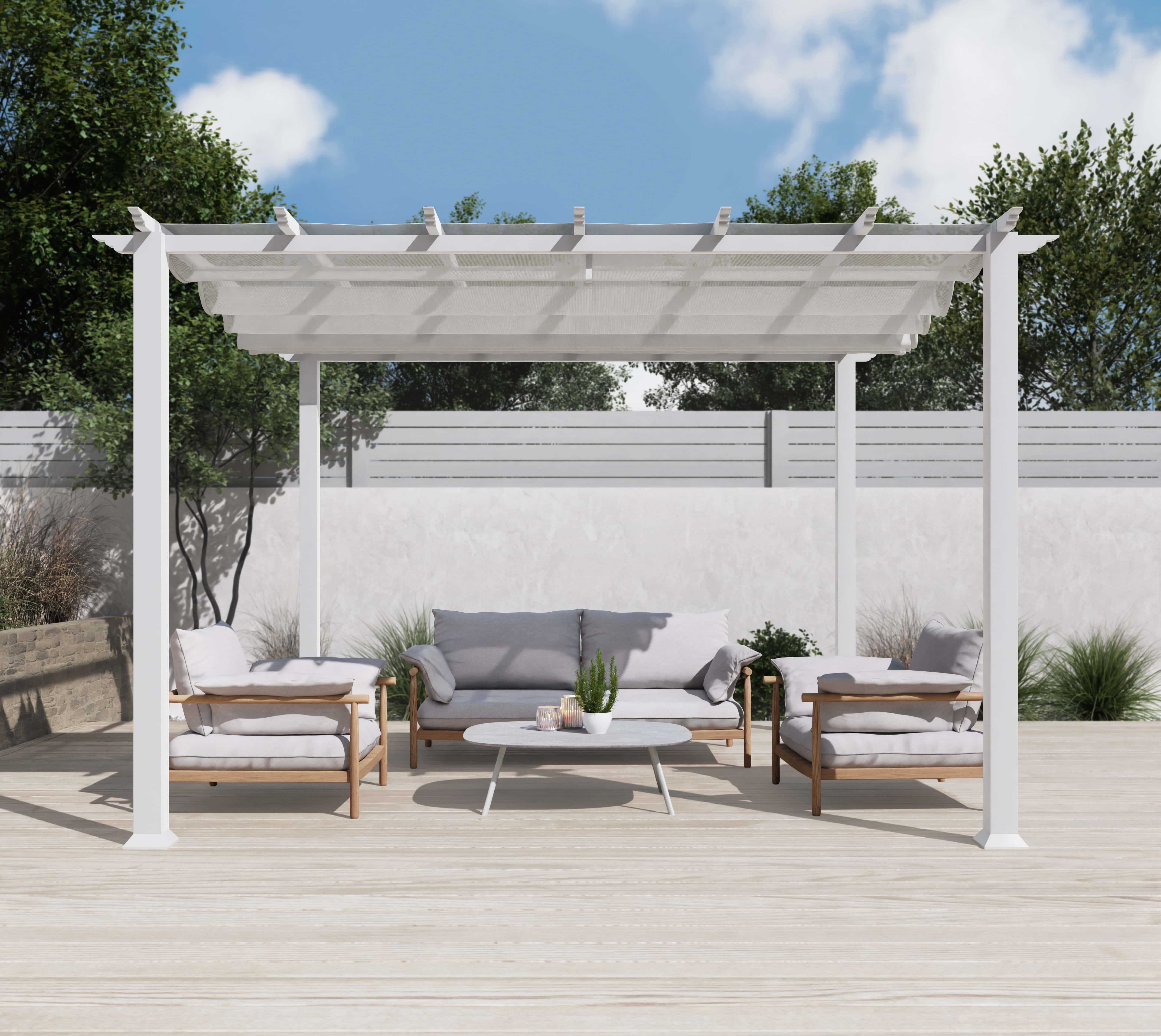 Paragon Outdoor Florida - Aluminium Pergola ST02002 - 350x350 cm - Wit