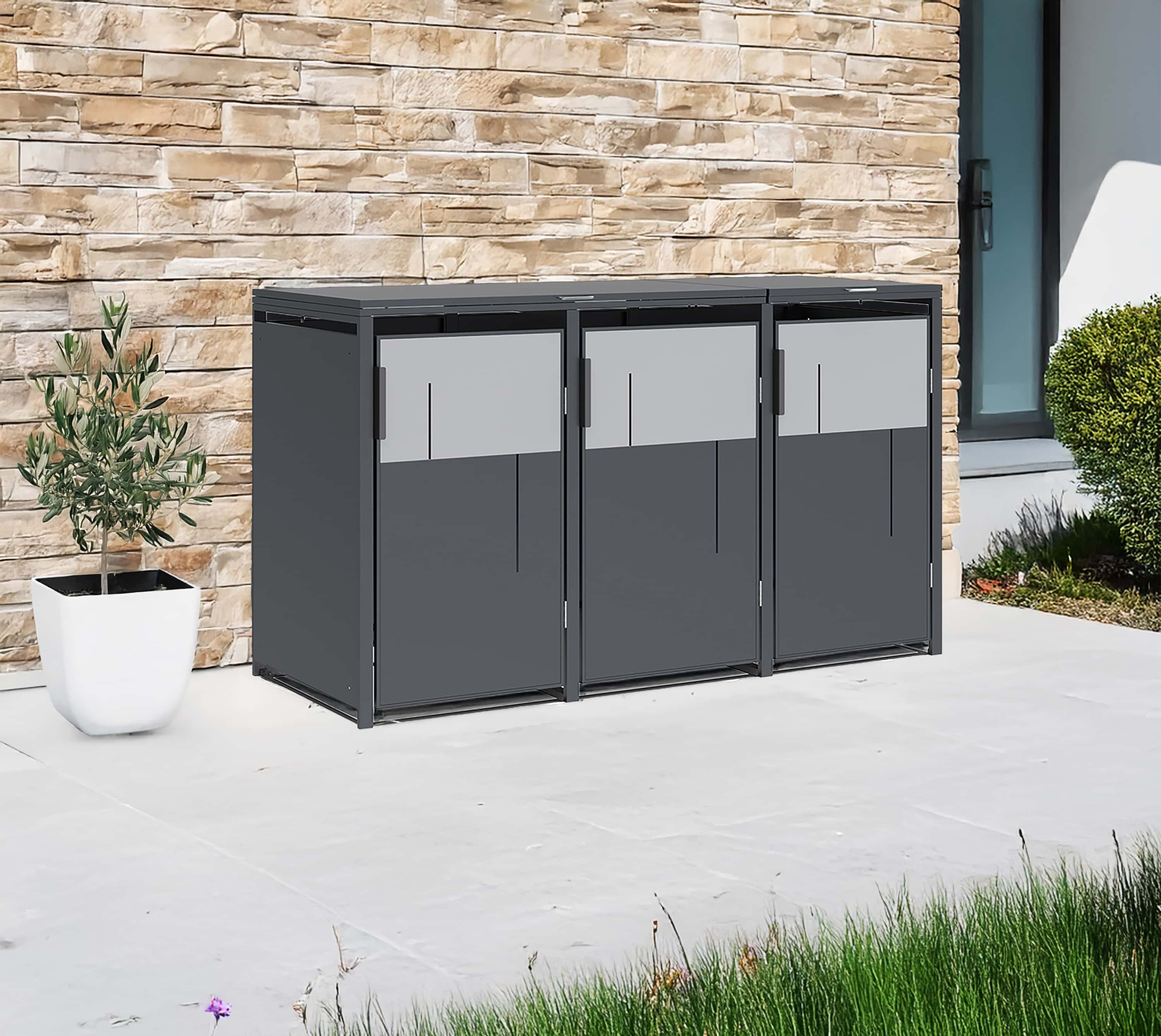 Westmann Varius-3 Metalen Containerombouw voor 3 kliko - Houtlook
