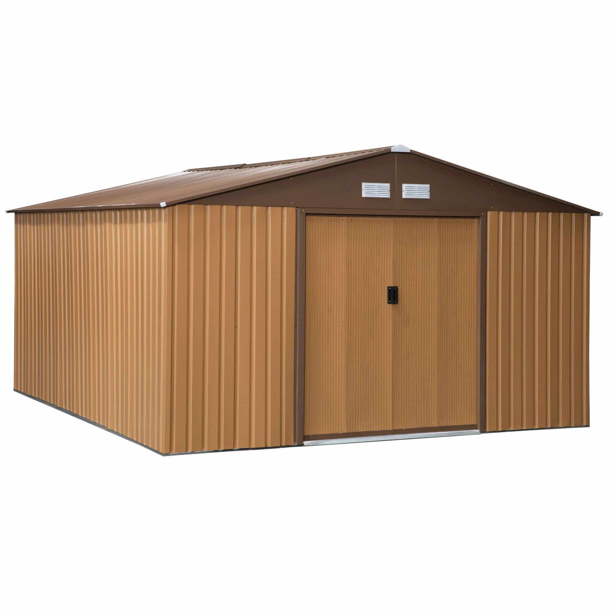 Groot stalen Gereedschapsschuur Tuinhuis 20m³ - 340 x 386 x 200 cm - Bruin