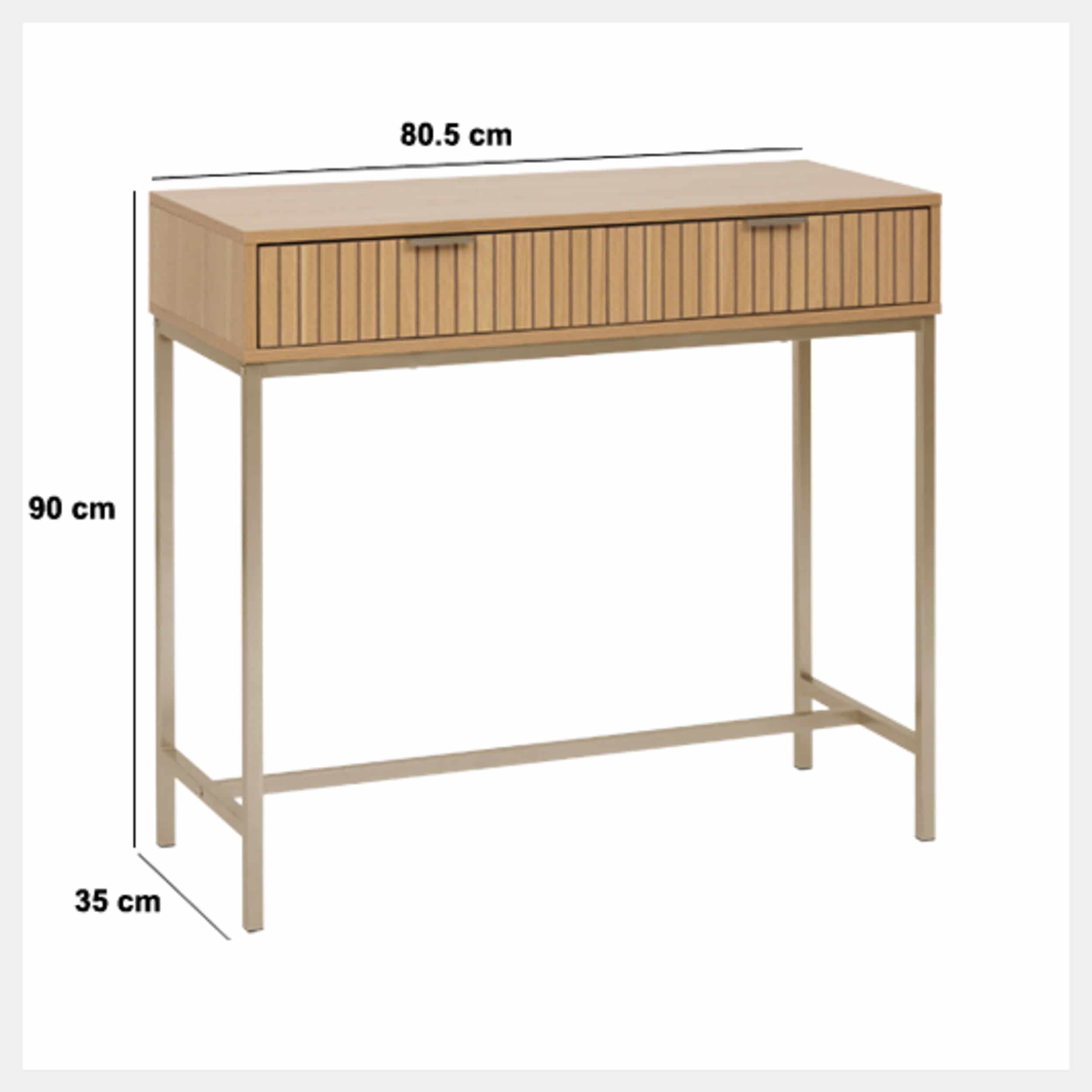 5five® Sidetable Tasso / wandtafel met dubbele Laden - Bruin