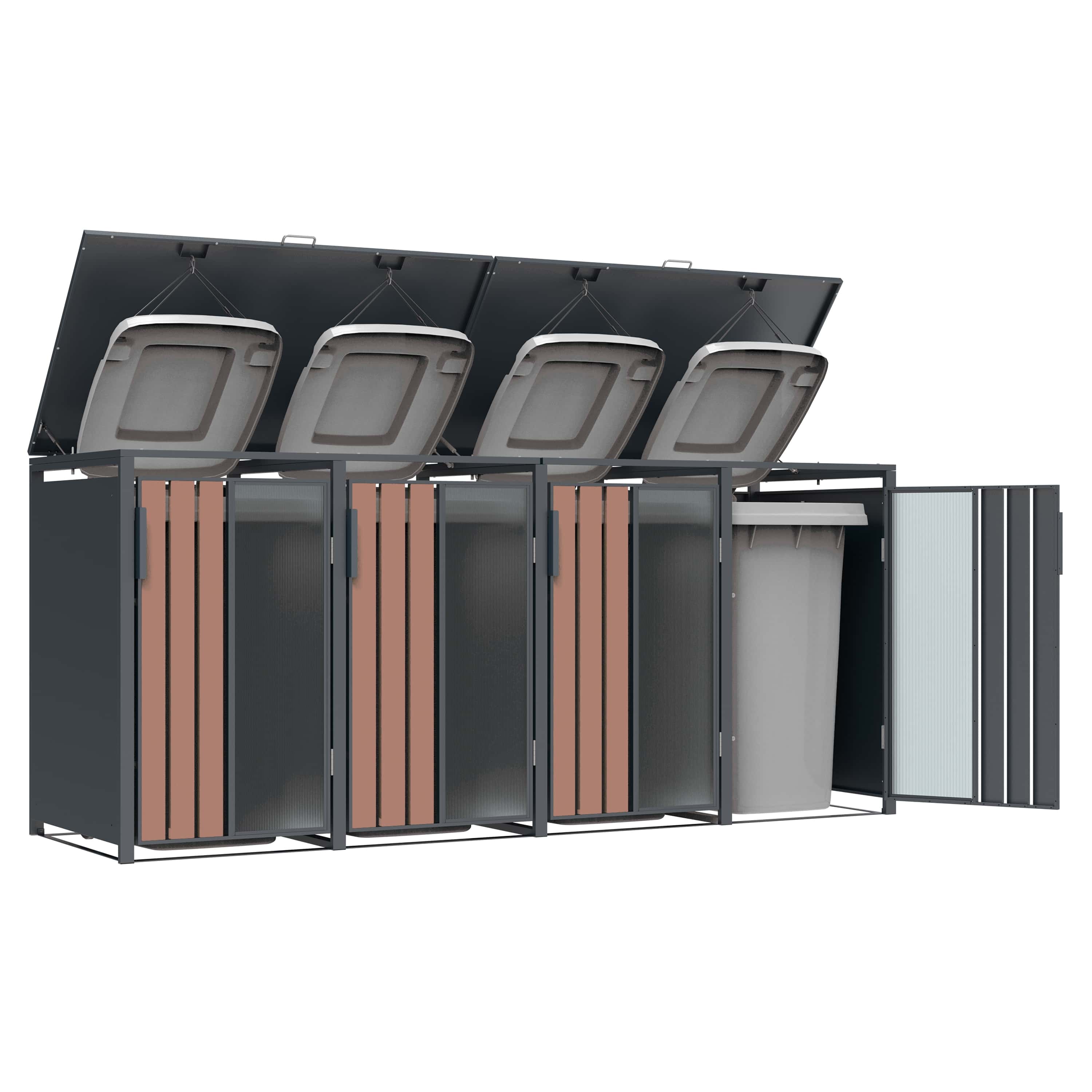 Westmann Status-4 Metalen Containerombouw voor 4 kliko's - Houtlook