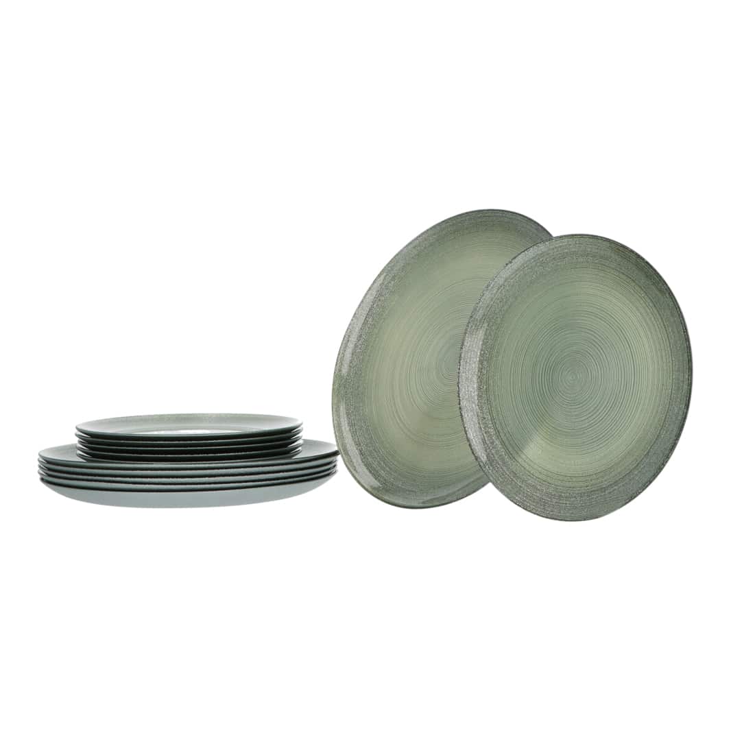 6-persoons Green Jem Servies Glas - 12 delig Servies - Groen