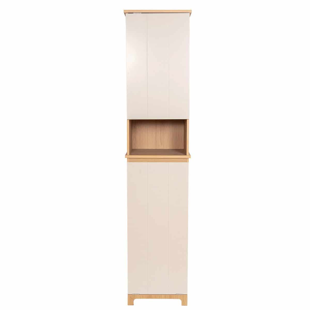 4bathroomz Trente Badkamerkast met Wasmand - Kolomkast - Bruin/beige