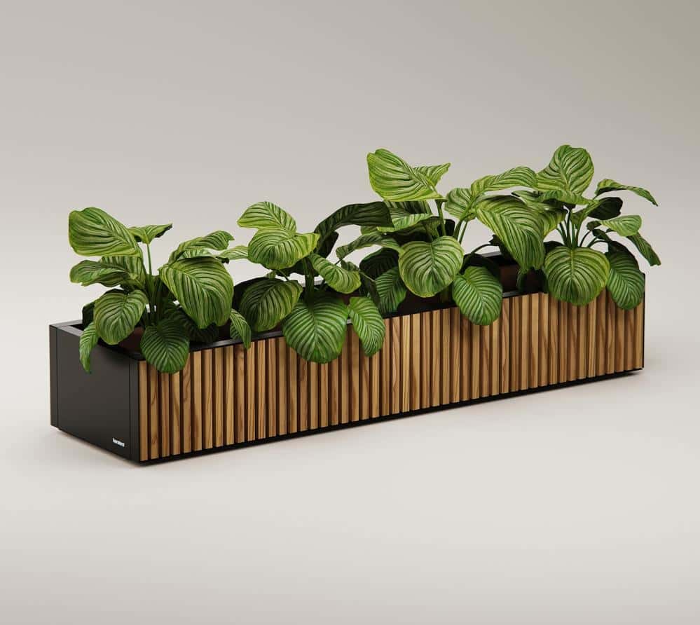 Herstera Garden XIC L - Metalen Plantenbak 150x40x25 cm - Hout