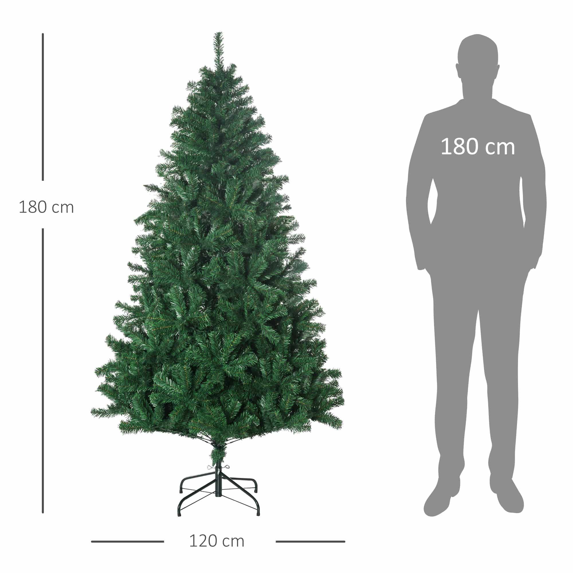 Homcom Kunstkerstboom met 1000 takpunten ∅120 - 180 cm
