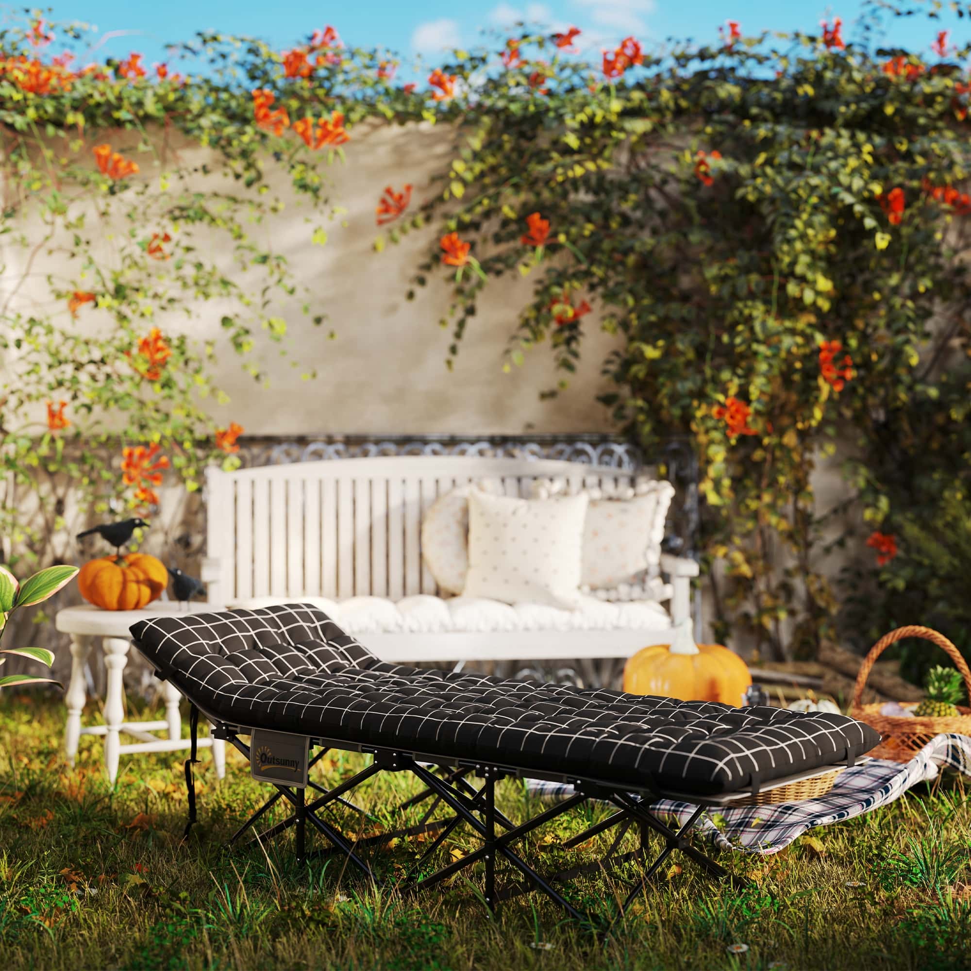 4goodz Veldbed Campingbed met Matras - tot 150 kg belasting - Zwart
