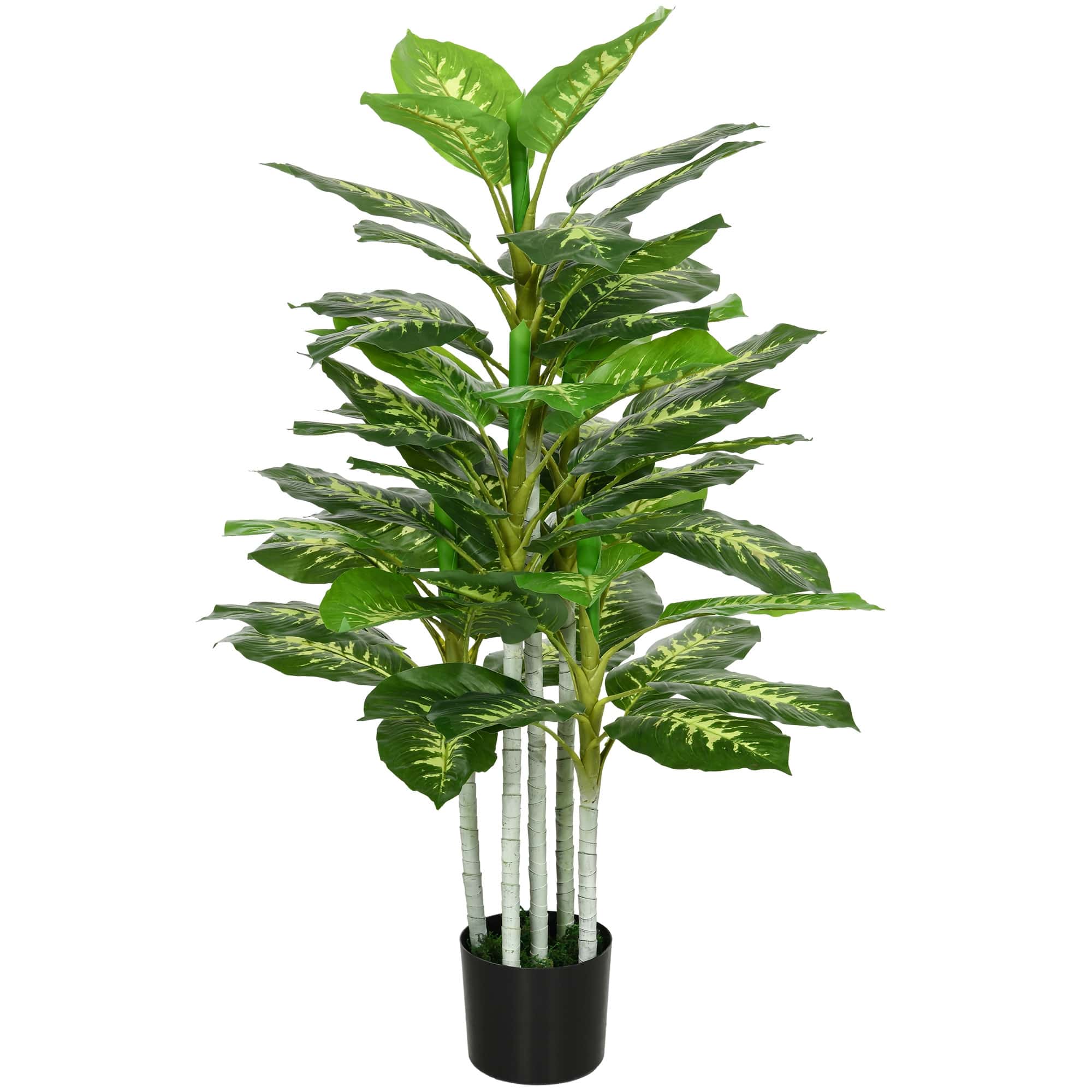 4goodz Kunstplant Dieffenbachia - Kunstplant met Pot -120 cm - Groen
