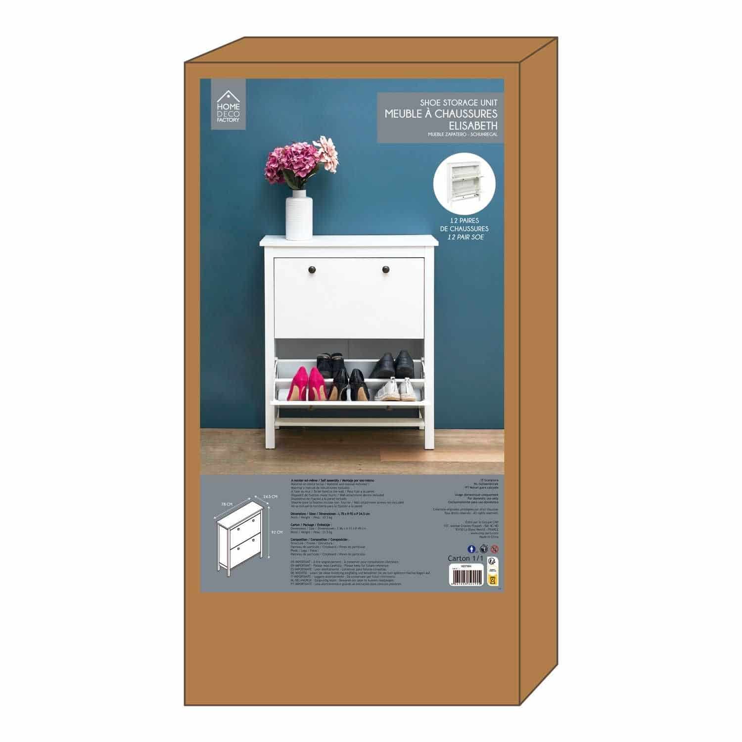 4livingz Schoenenkast 2 lades - Schoenen Klepkast voor 12 paar - Wit 4livingz Schoenenkast 2 lades - Schoenen Klepkast voor 12 paar - Wit