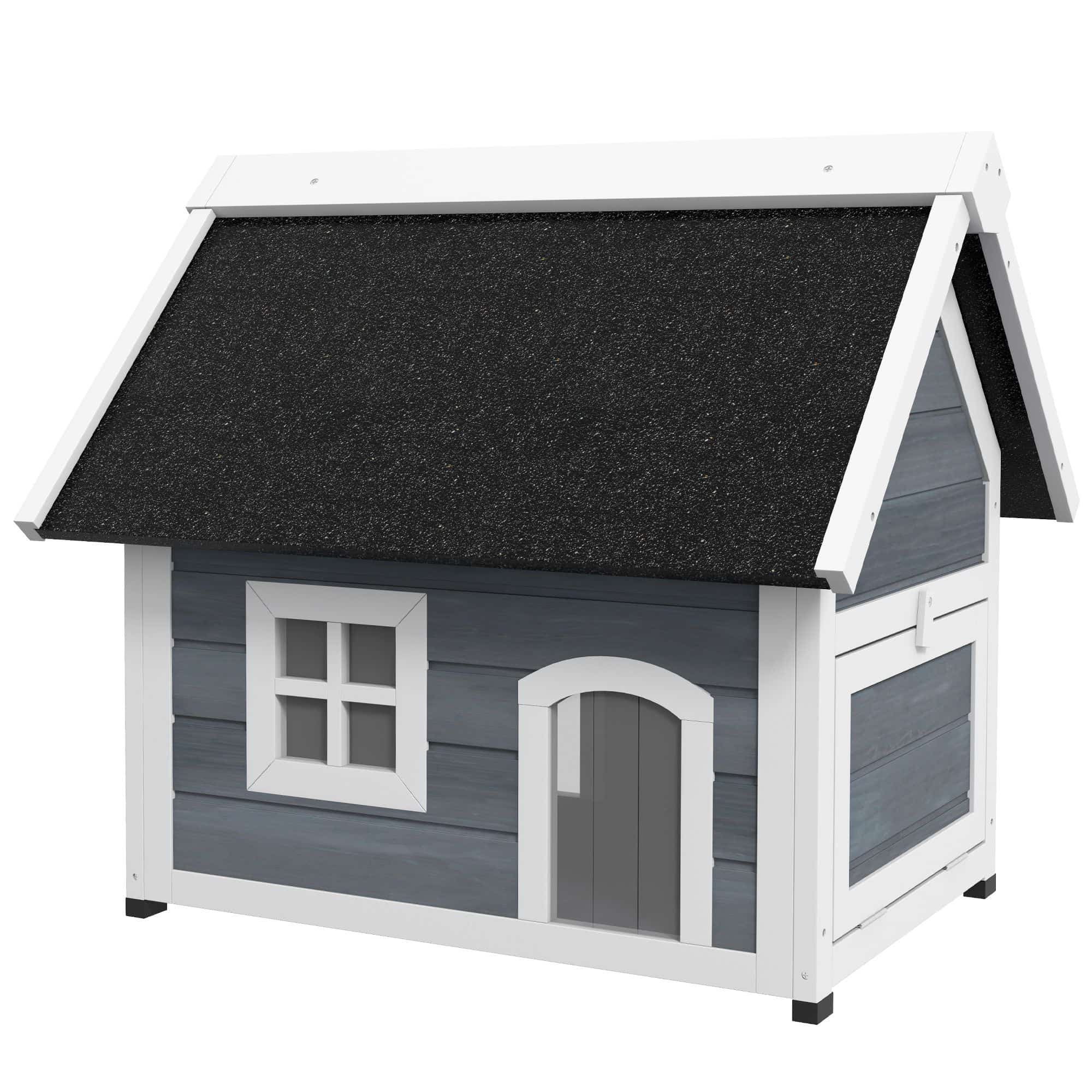 4goodz Kattenhuis voor Buiten 77x57x68 cm - Grijs/Wit