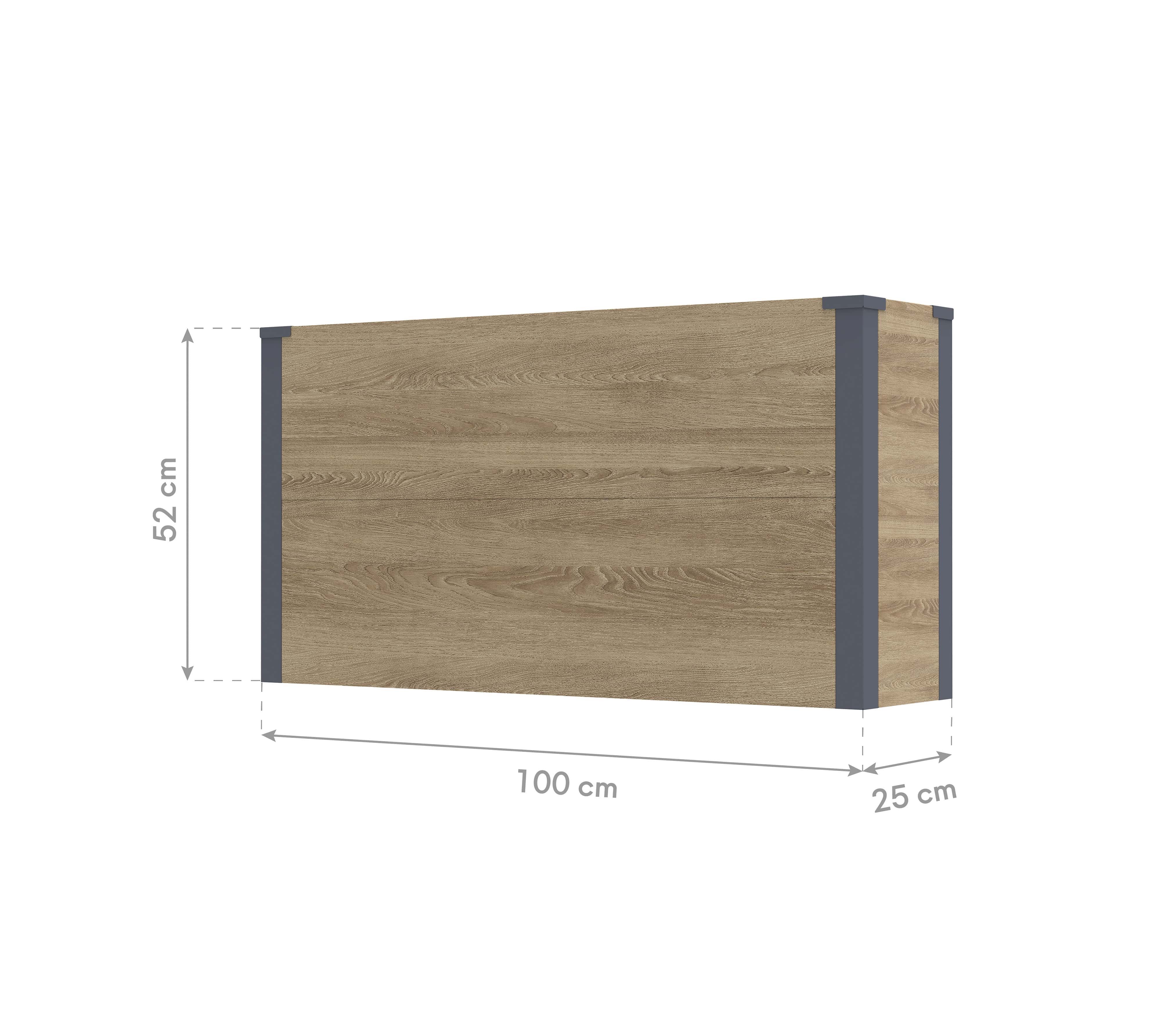 Westmann Talus L - Metalen Plantenbak met bodem 100x25x52 cm - Houtlook
