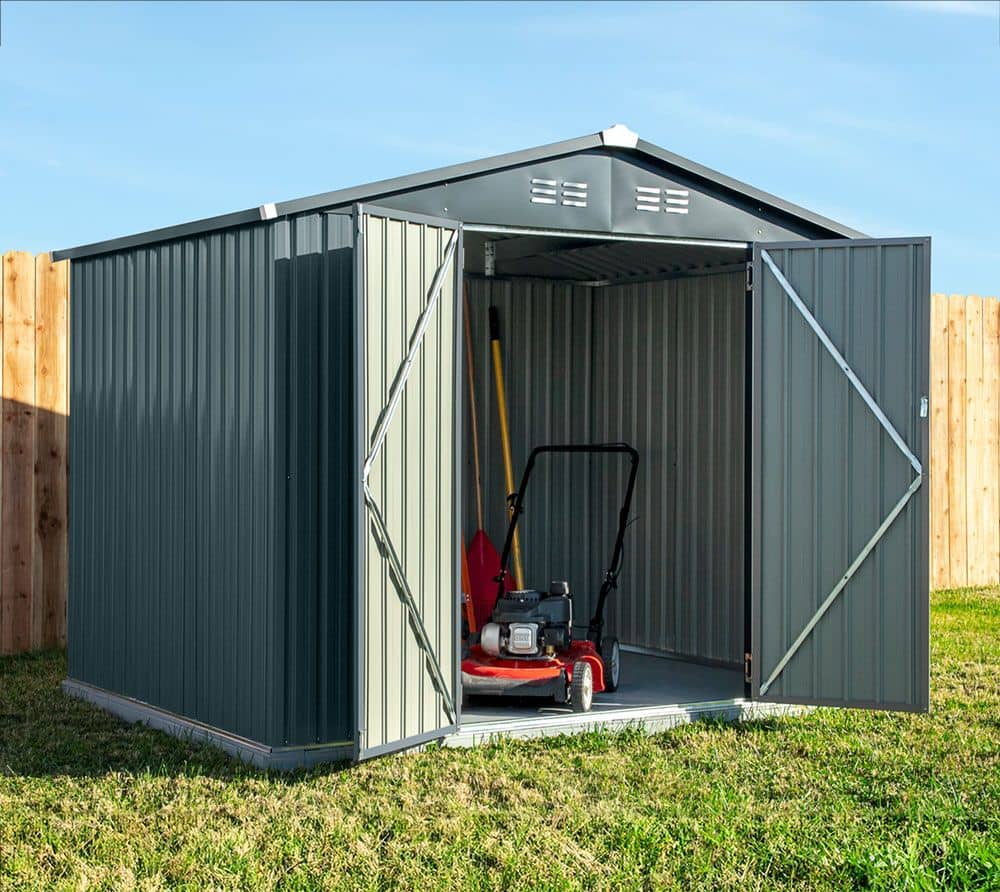 Spacemaker Gereedschapsschuur Metaal - 182x247x197 cm -Grijs Spacemaker Gereedschapsschuur Metaal - 182x247x197 cm -Grijs