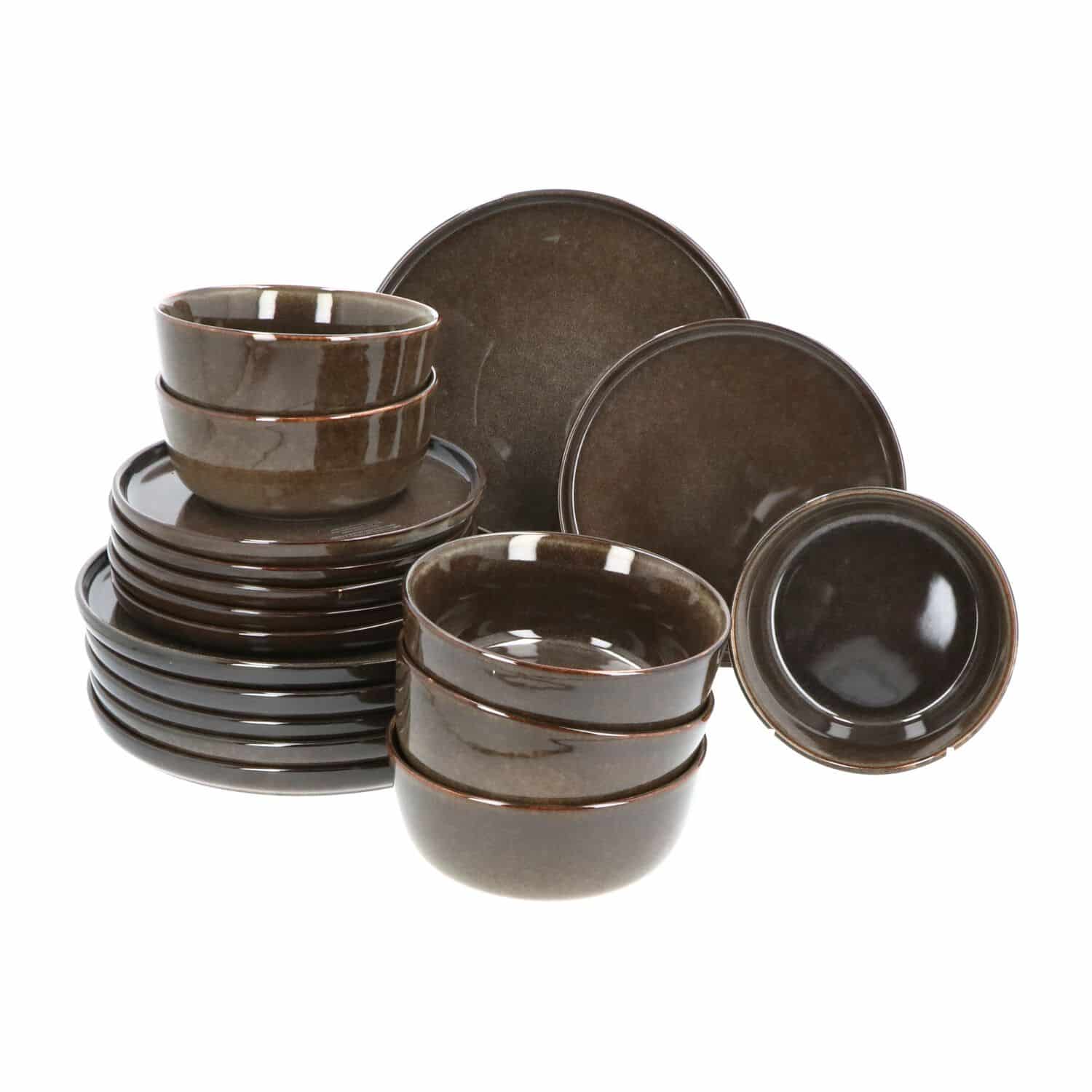 6 persoons 18-delig servies Terre Bruin Geglazuurd Keramiek 6 persoons 18-delig servies Terre Bruin Geglazuurd Keramiek