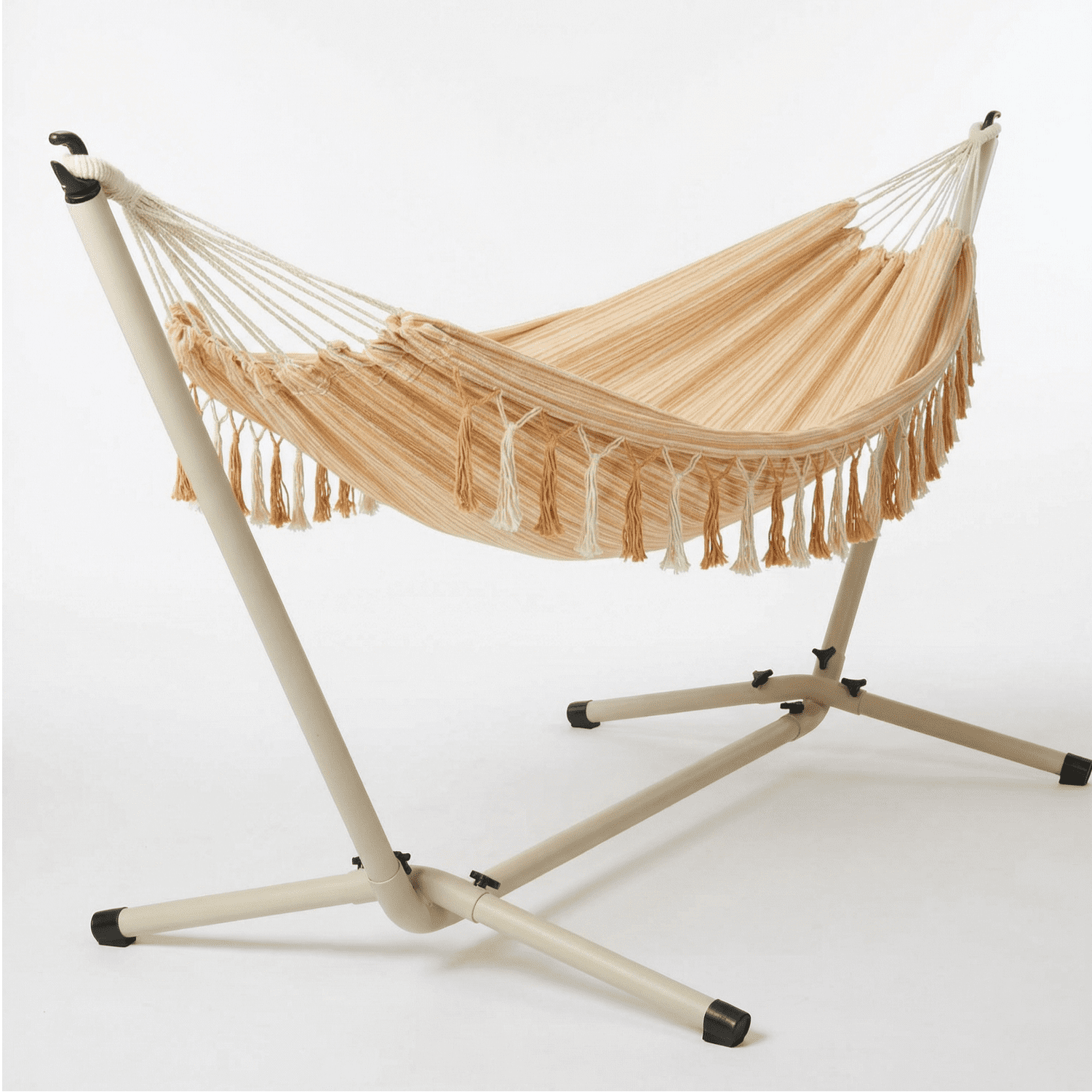 4gardenz Hangmatstandaard inclusief Hangmat 300x100 cm - Creme 4gardenz Hangmatstandaard inclusief Hangmat 300x100 cm - Creme