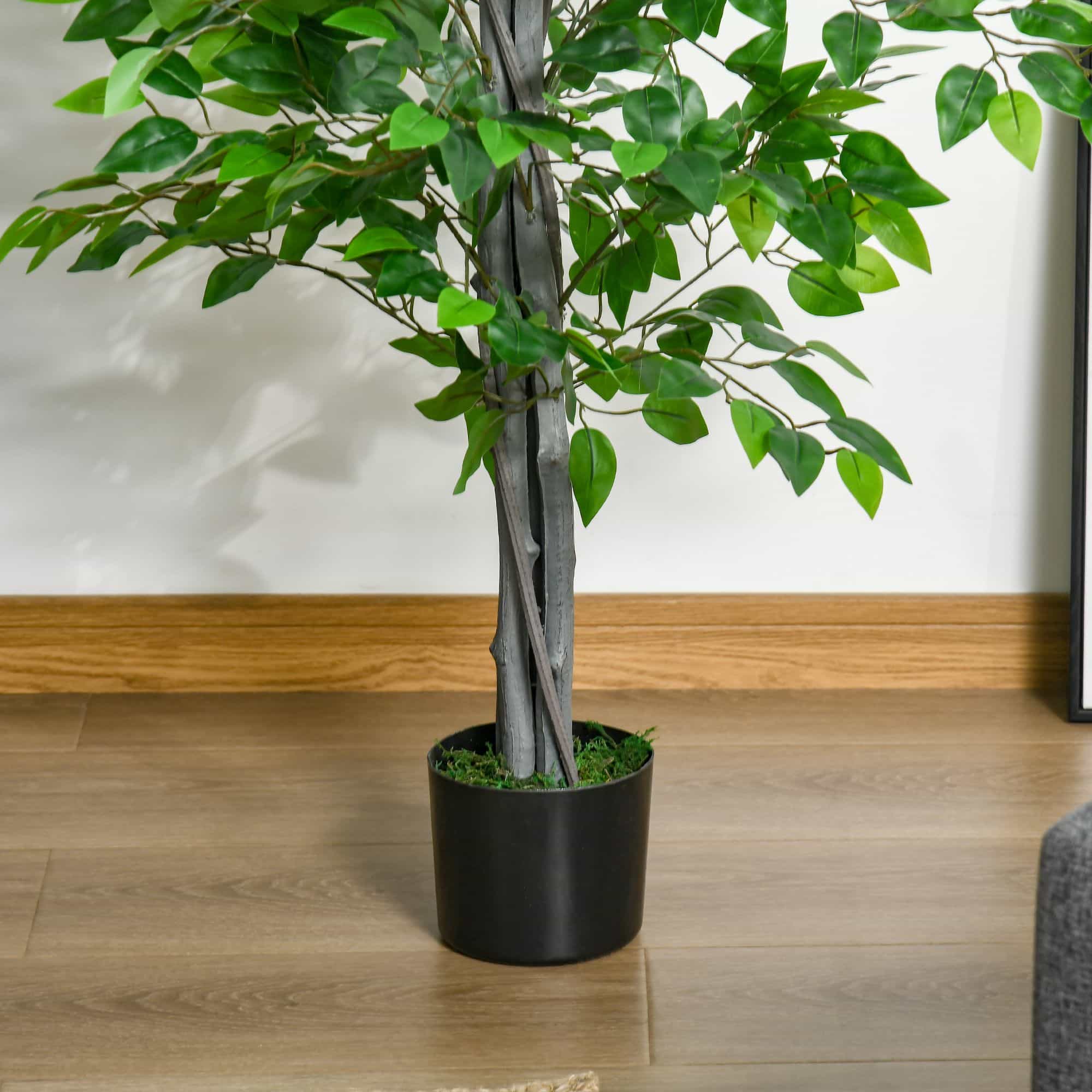 4goodz Kunstplant Ficus 135 cm - Banyanboom - Groen 4goodz Kunstplant Ficus 135 cm - Banyanboom - Groen
