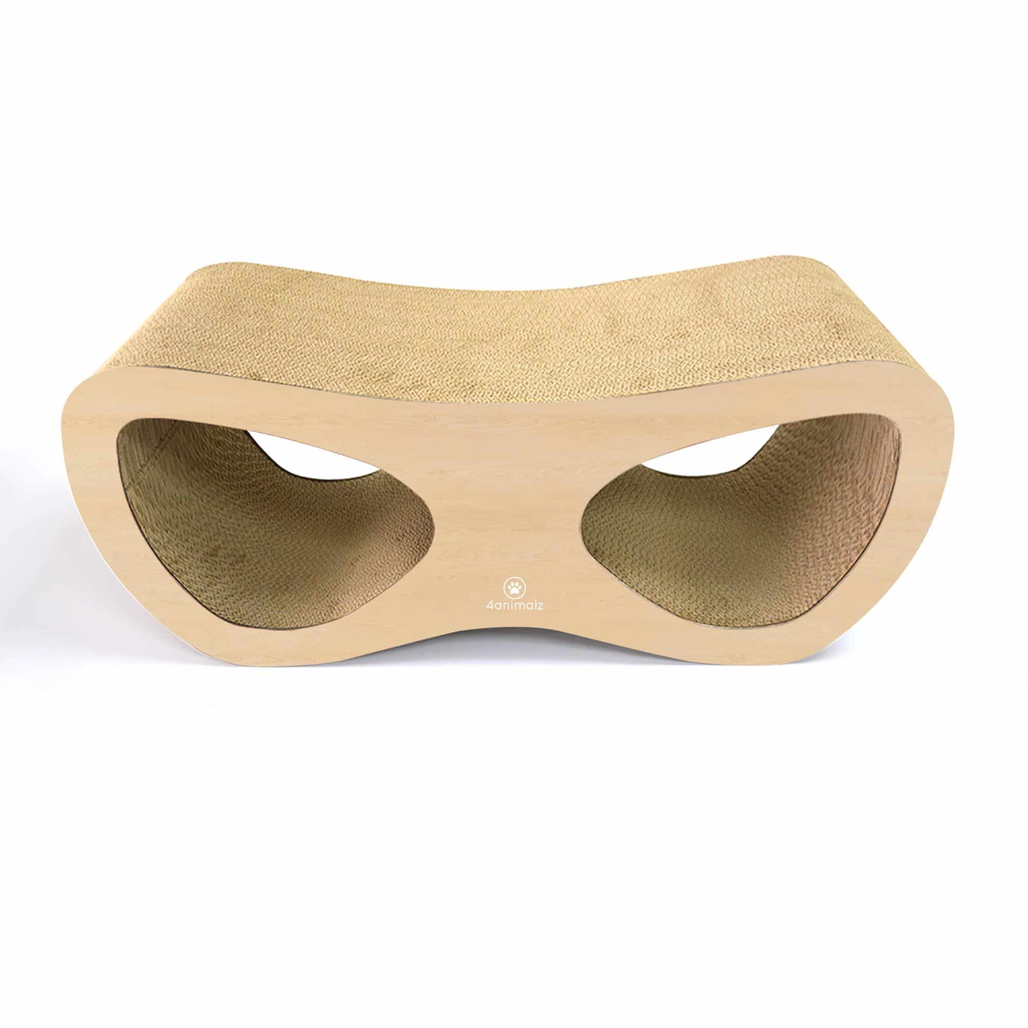 4animalz® Lounge Beech - Kartonnen Krabpaal Katten - 69x24x29cm