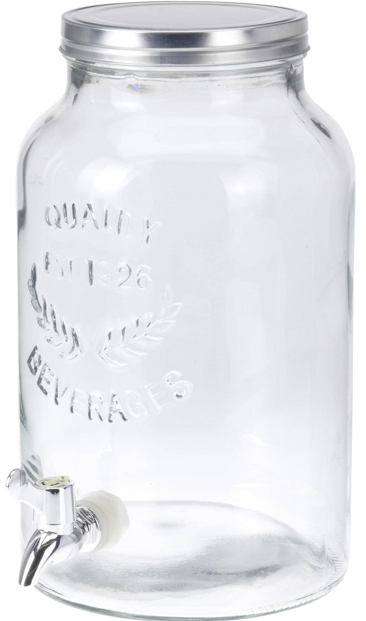 Glazen Sapkan met kraan - Limonadetap met kraantje - 5,5 liter
