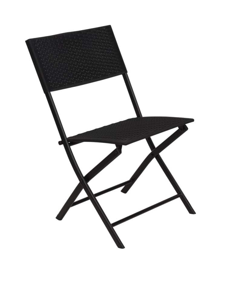 4goodz Zwarte Bistroset Wicker 2-persoons - balkon stoelenset - Zwart
