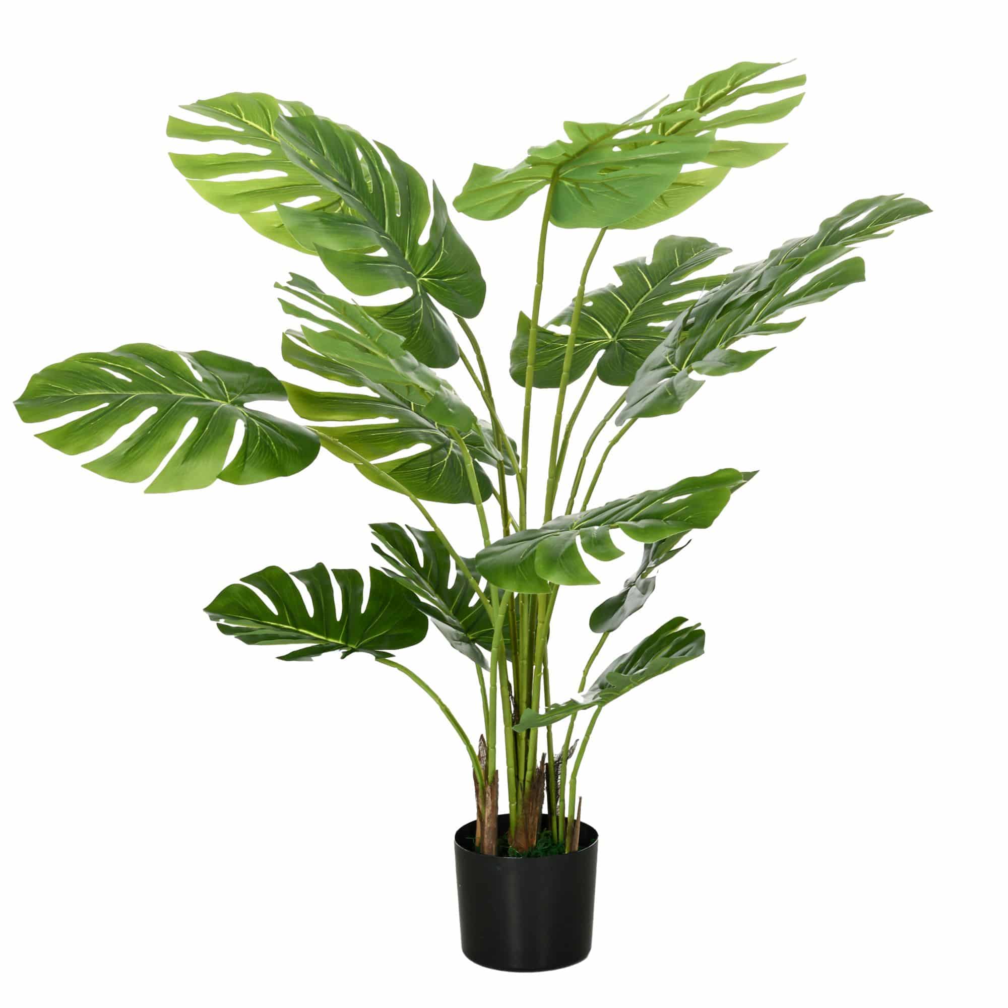 4goodz Kunstplant Monstera 120 cm Kunstplant met Pot en Mos