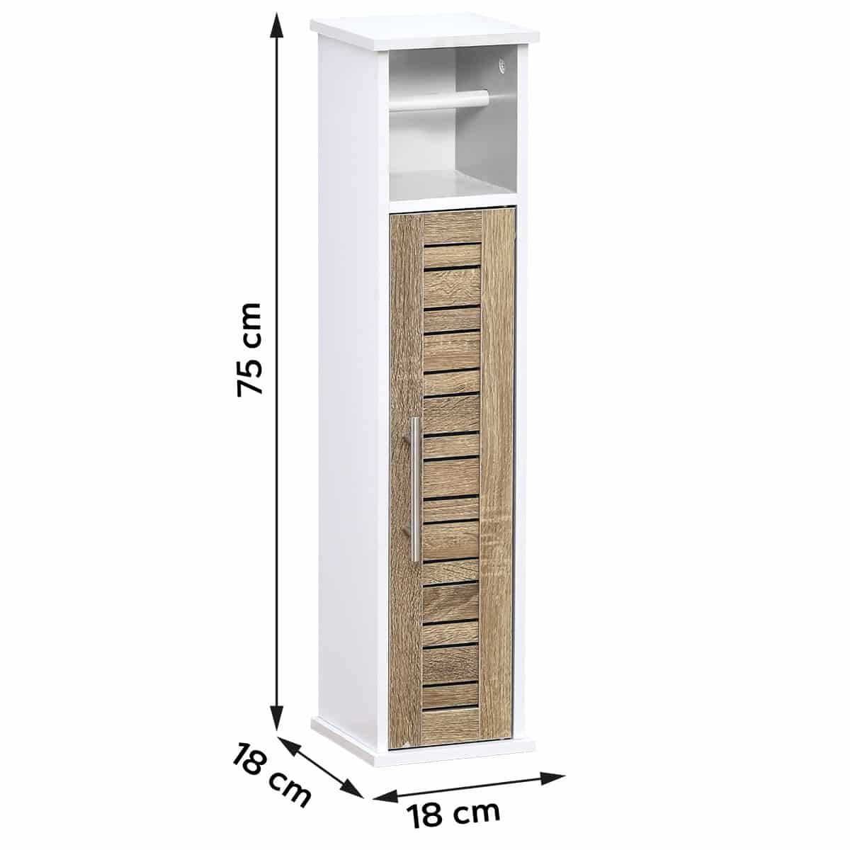 Toiletrolhouder met toiletroldispenser Stockholm - 18x18x75 cm - Bruin