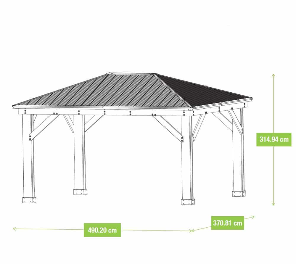 Westmann Paviljoen Gazebo Devon 12x16 - 490x371x315 cm - Bruin