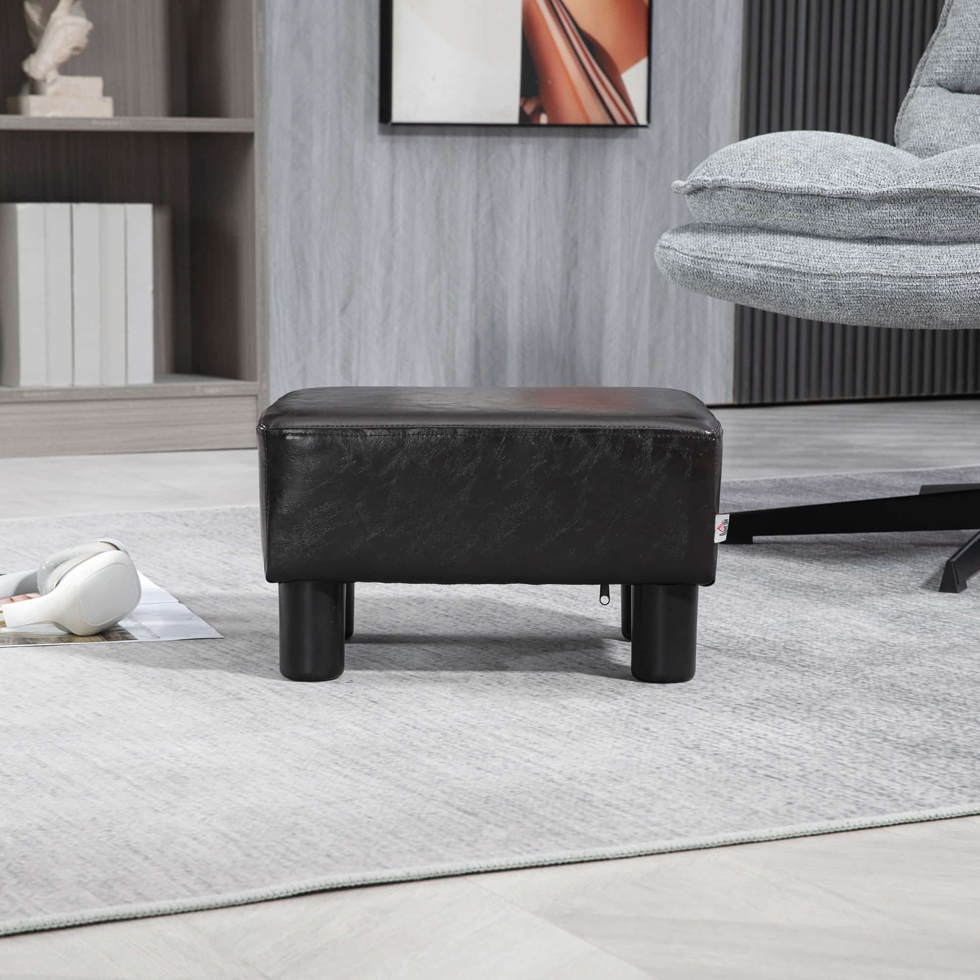 4goodz Hocker met Kunstleer Design - Koffie - 833-666V71