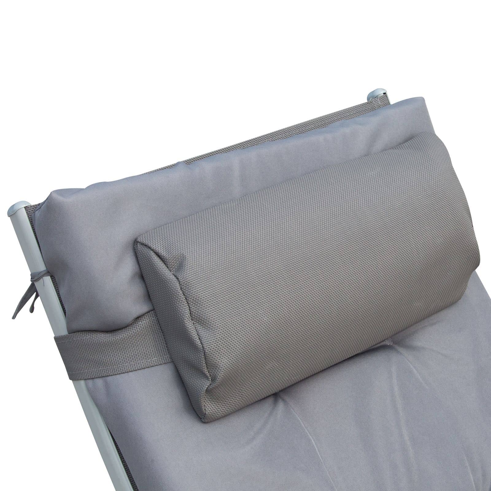 4goodz Comfortabel 7-standen Ligstoel met Grijs kussen 4goodz Comfortabel 7-standen Ligstoel met Grijs kussen