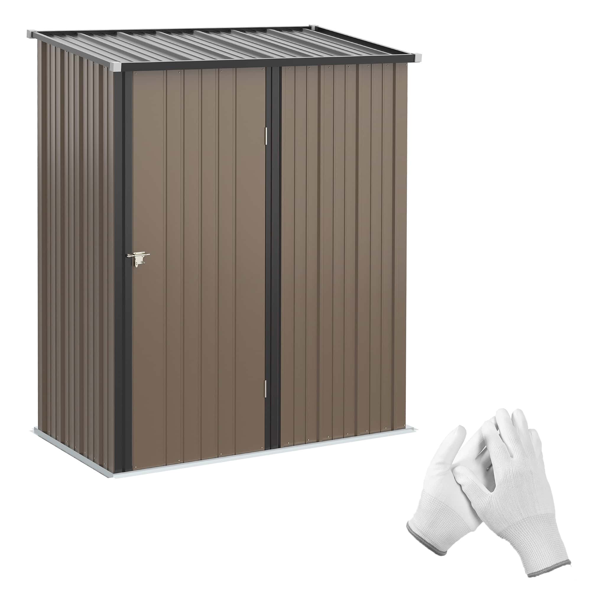 4goodz Tuinkast Metaal - Balkonkast - 162 x 95 x 196 cm - Bruin